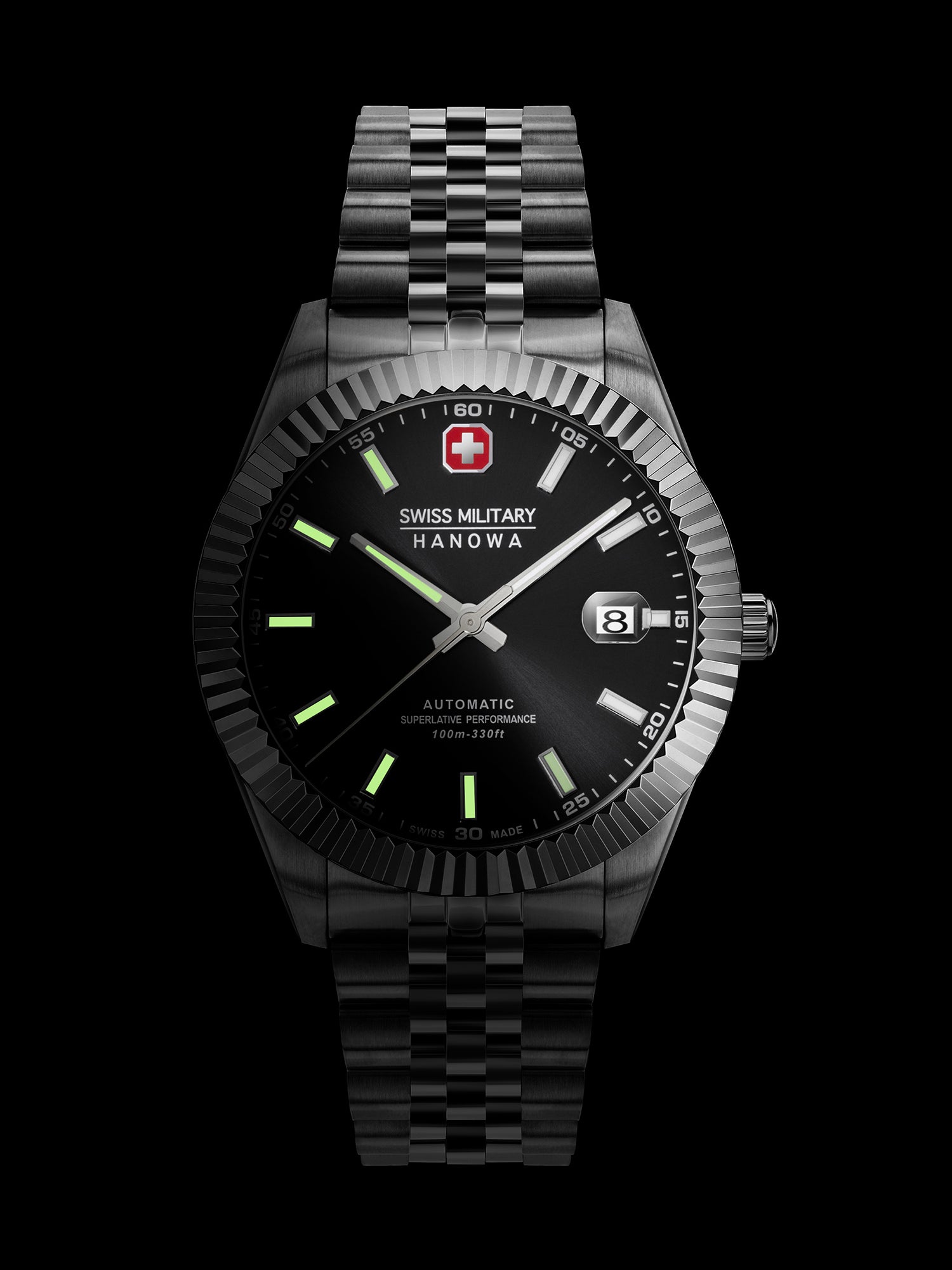 SWISS MILITARY HANOWA DILIGENTER BLACK ROUND DIAL ANALOG WATCH FOR Men's SMWGL0002101