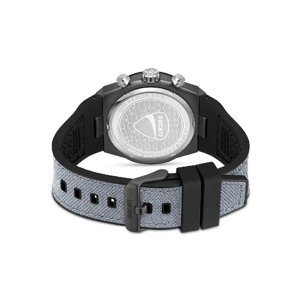 Ducati Chronograph Quartz Watch With Grey Leather Strap
