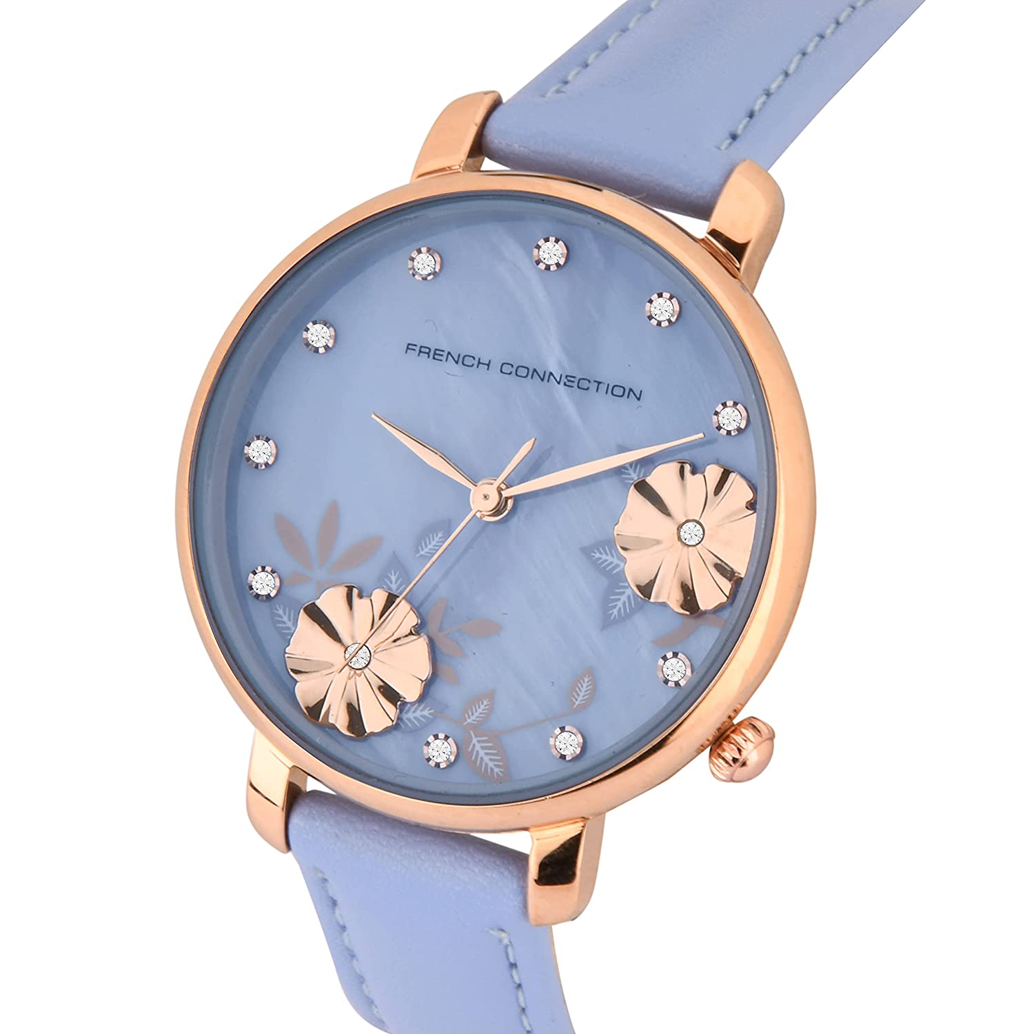 French Connection Lavender Leather Straps Women's Watch-FC21L