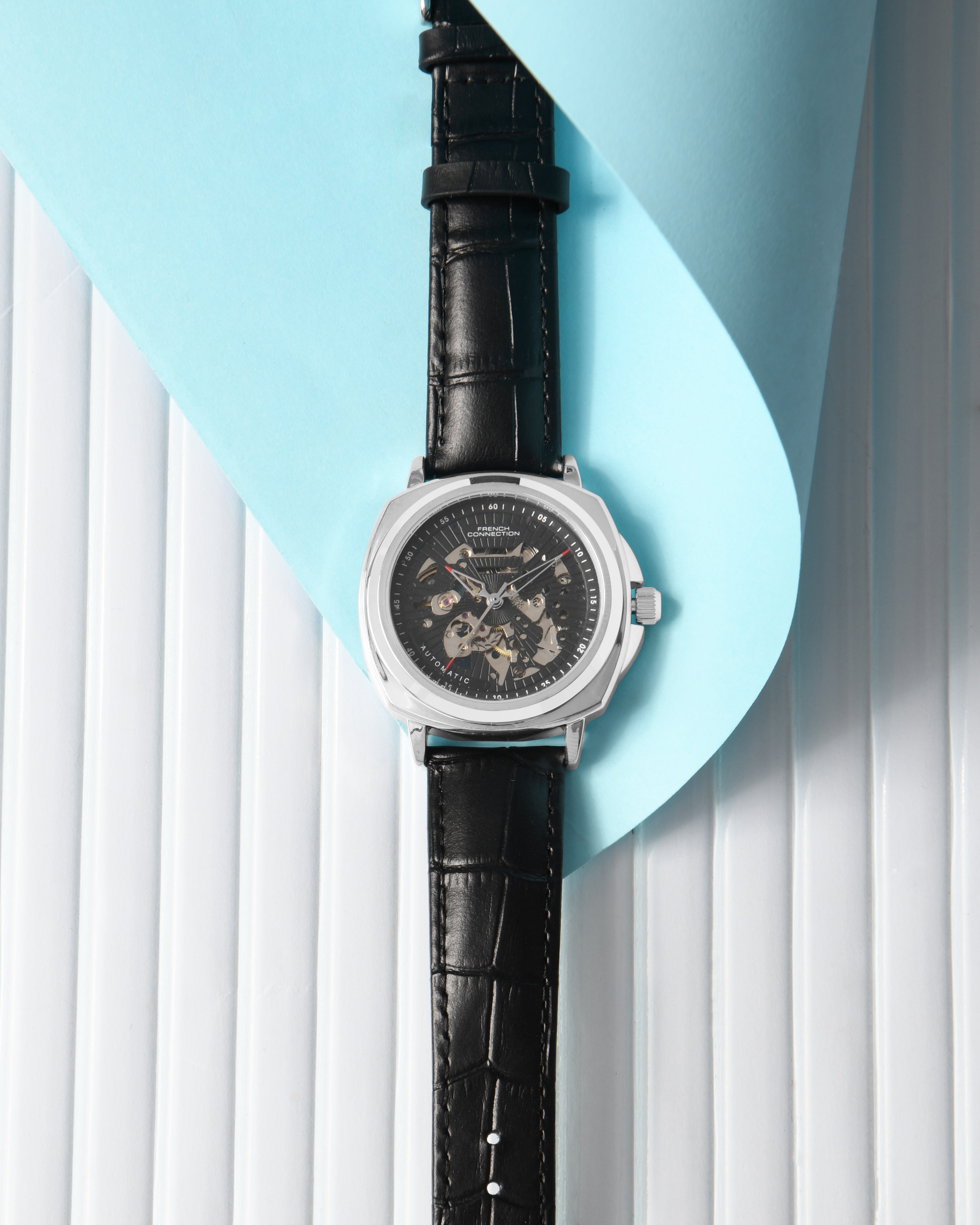 French Connection Automatic Black Dial Men's Watch-FCA03-1