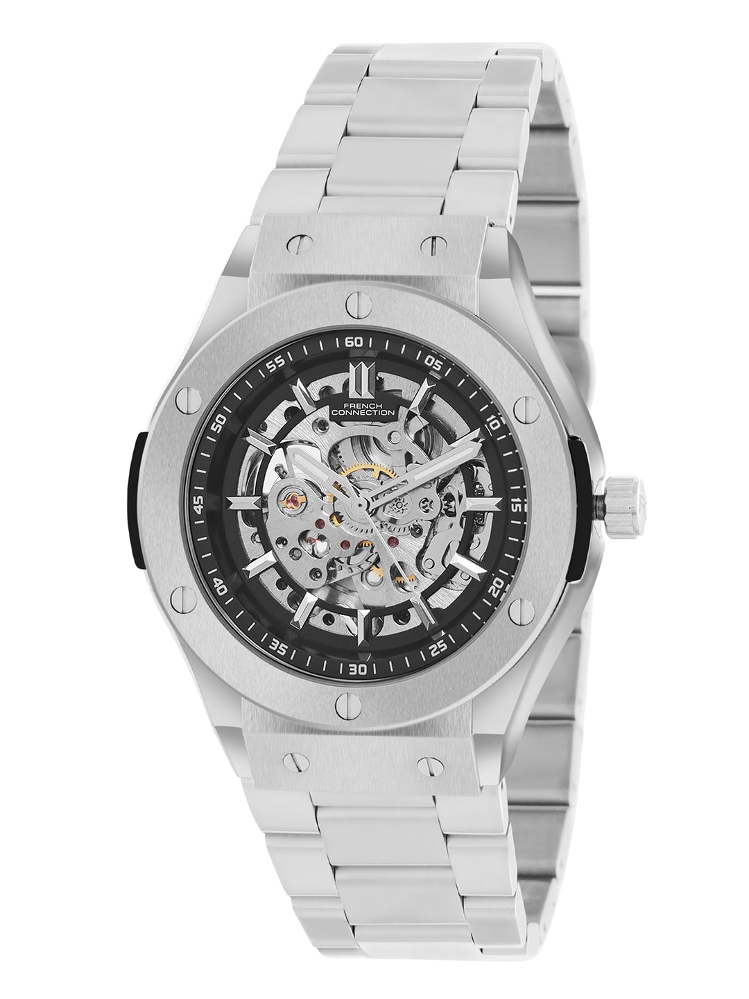 French connection Men Embellished Dial & Stainless Steel Straps Analogue Watch FCA04-6