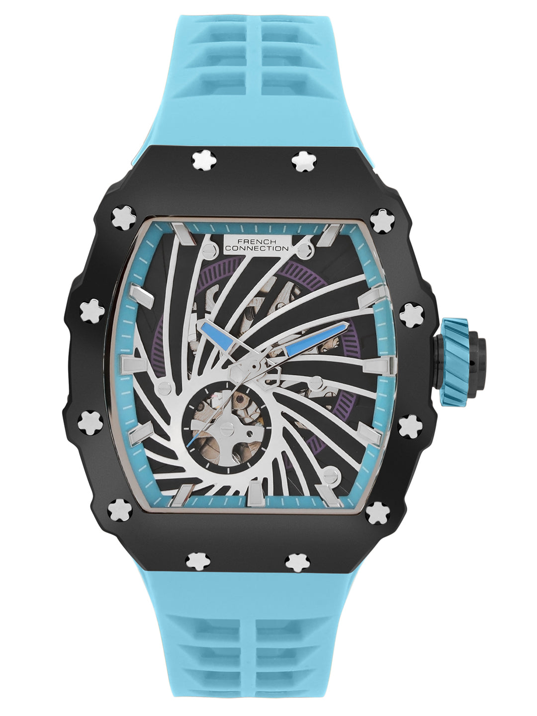 French connection Quadra Rex Blue Tonneau Mens Automatic Watch FCA08BU