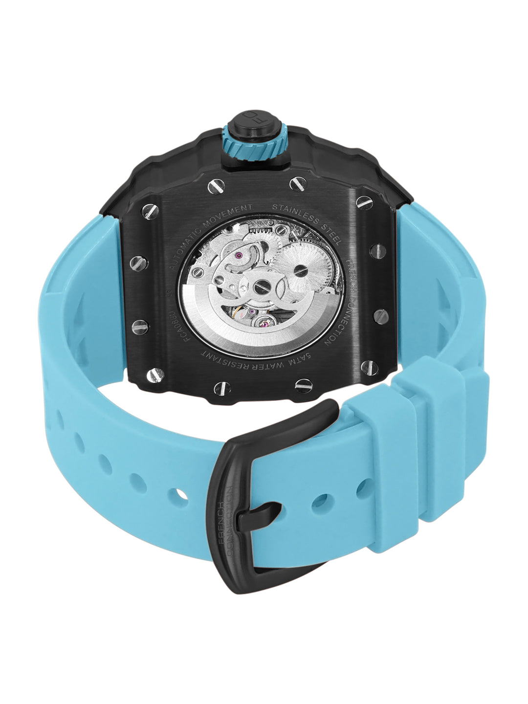 French connection Quadra Rex Blue Tonneau Mens Automatic Watch FCA08BU