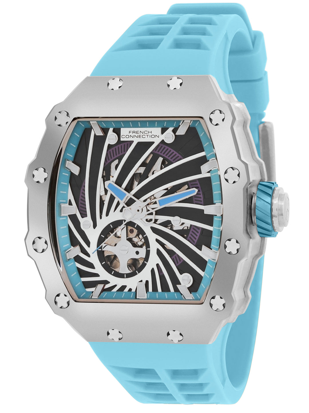 French connection Quadra Rex Blue Tonneau Mens Automatic Watch FCA08U