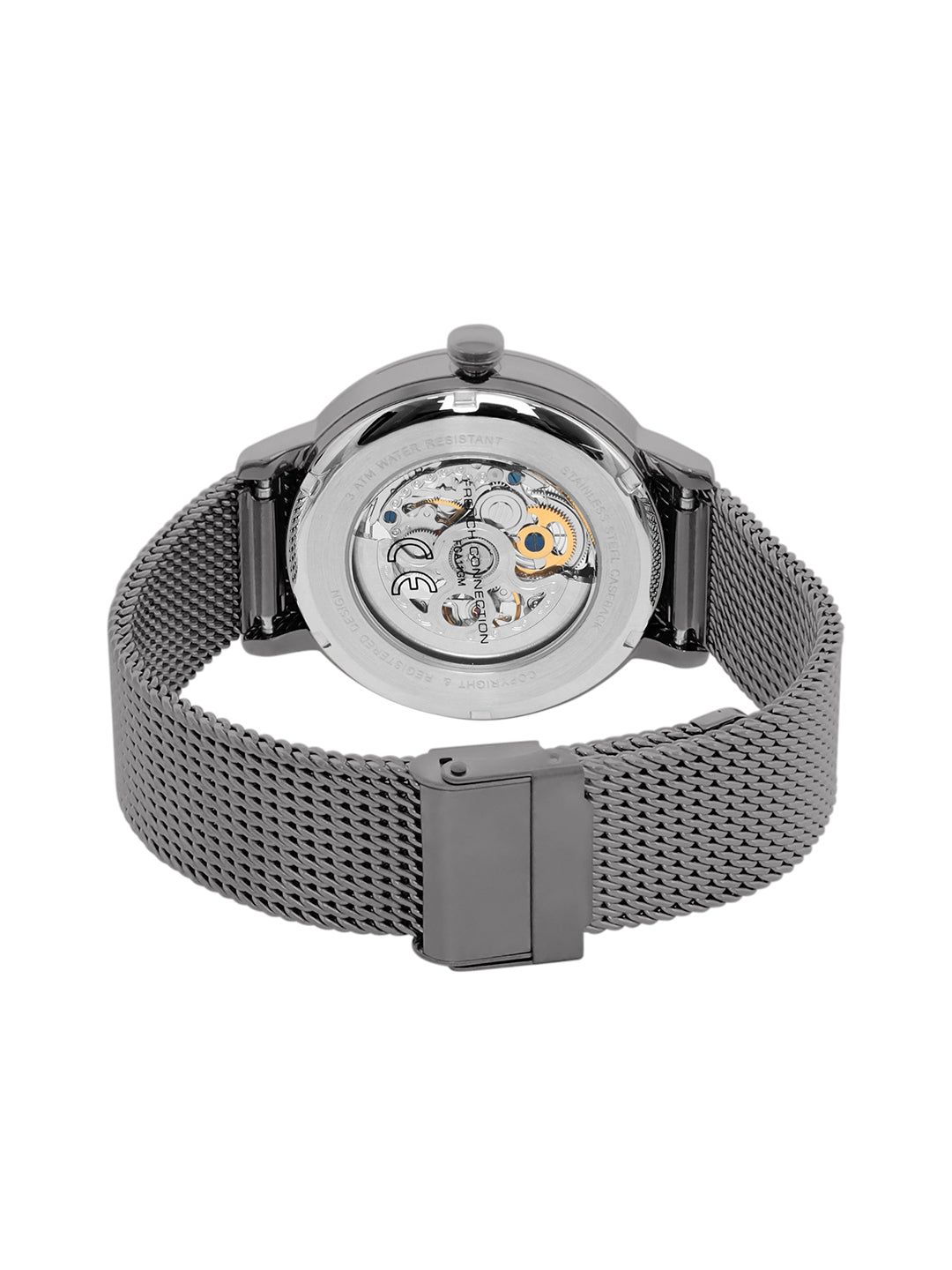 French connectiom Men Dial & Stainless Steel Bracelet Style Straps Analogue Watch FCA11GNM