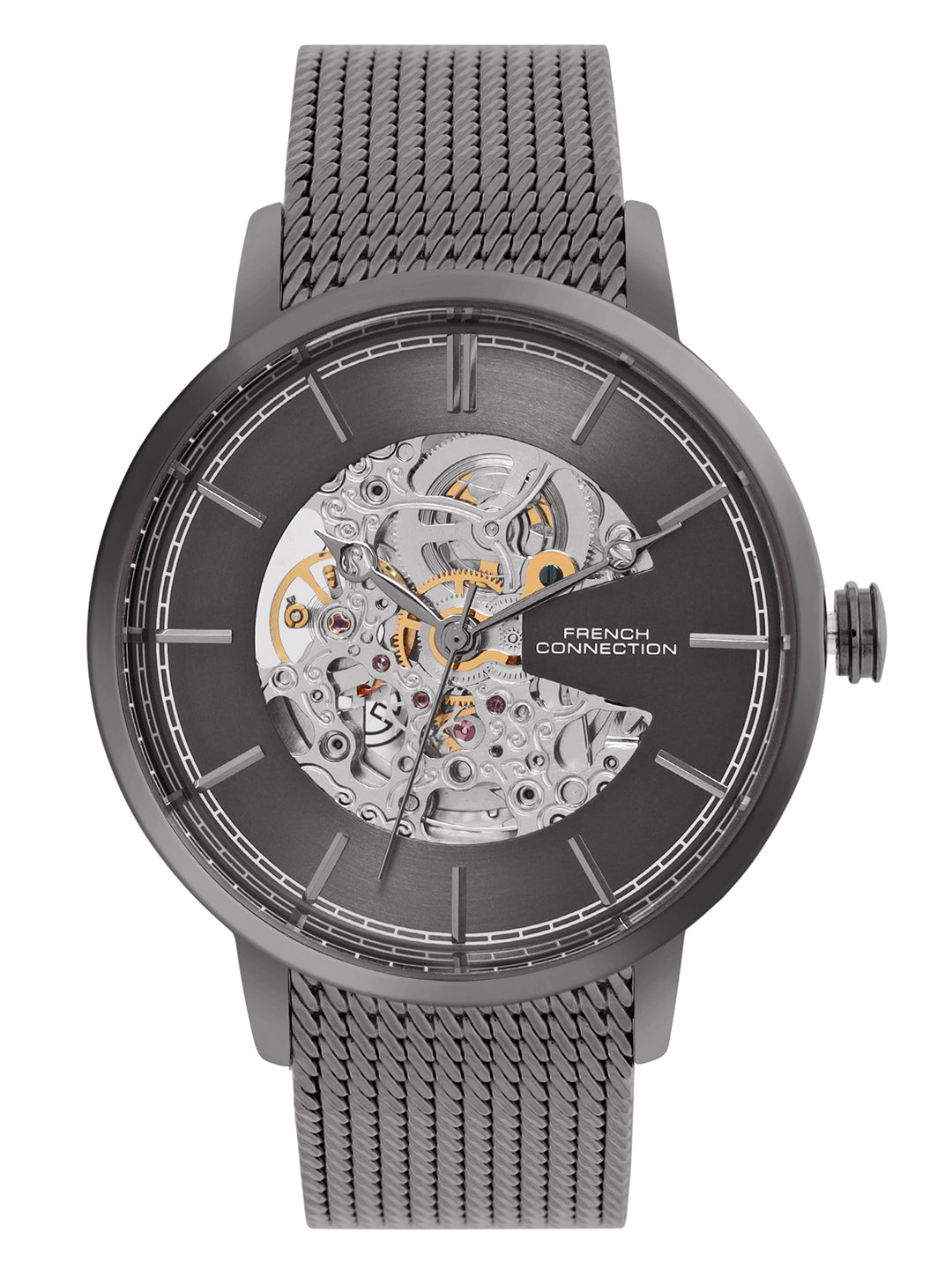 French connectiom Men Dial & Stainless Steel Bracelet Style Straps Analogue Watch FCA11GNM