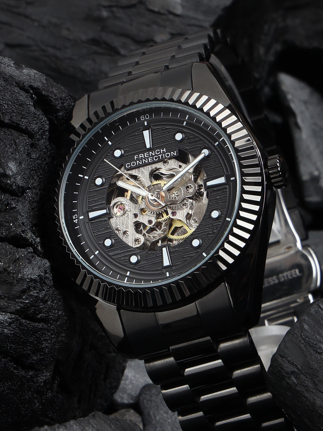 French Connection Black Dial Automatic Watch for Men's - FCA12BM