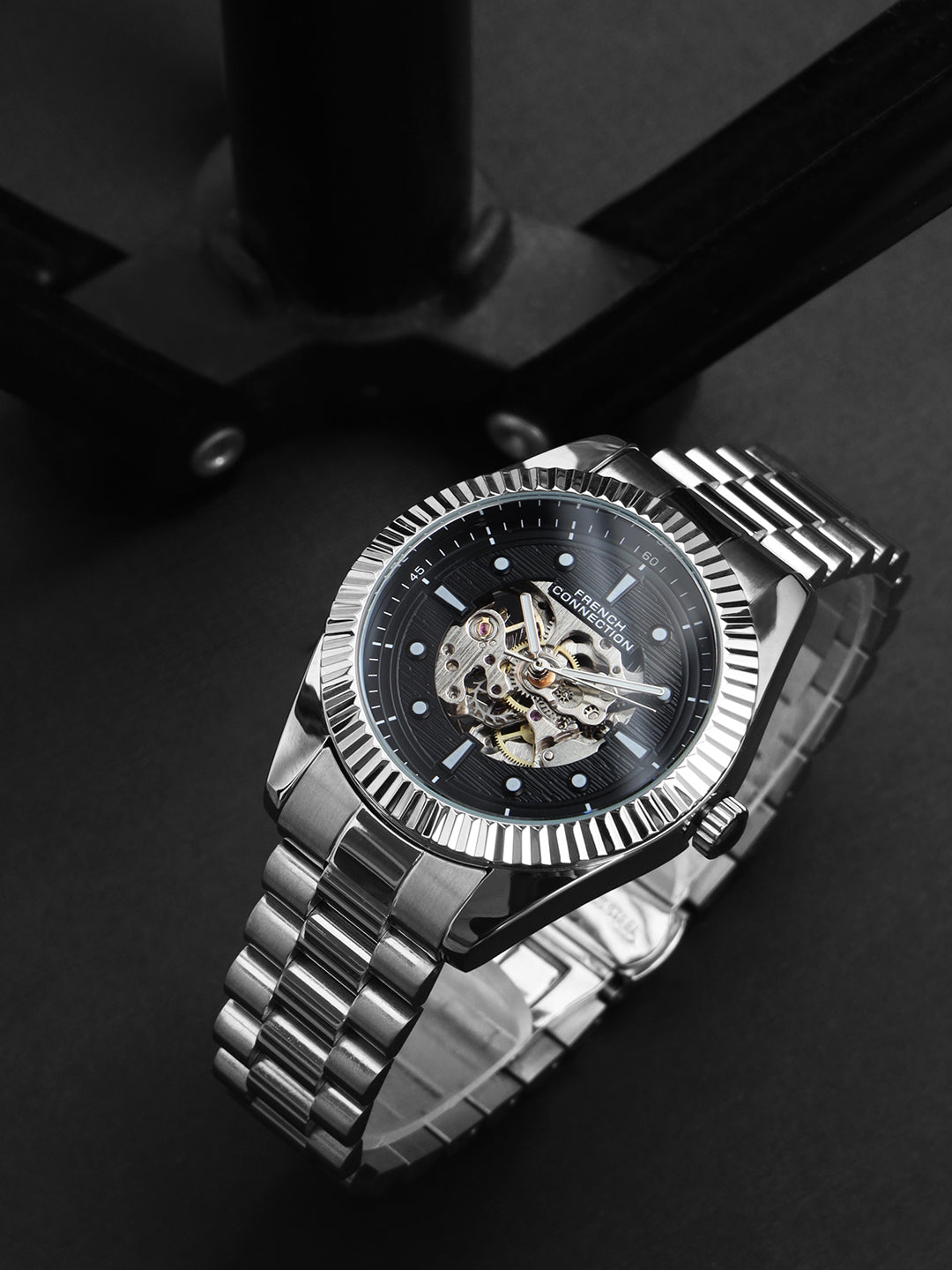 French Connection Black Dial Automatic Watch for Men's - FCA12BSM