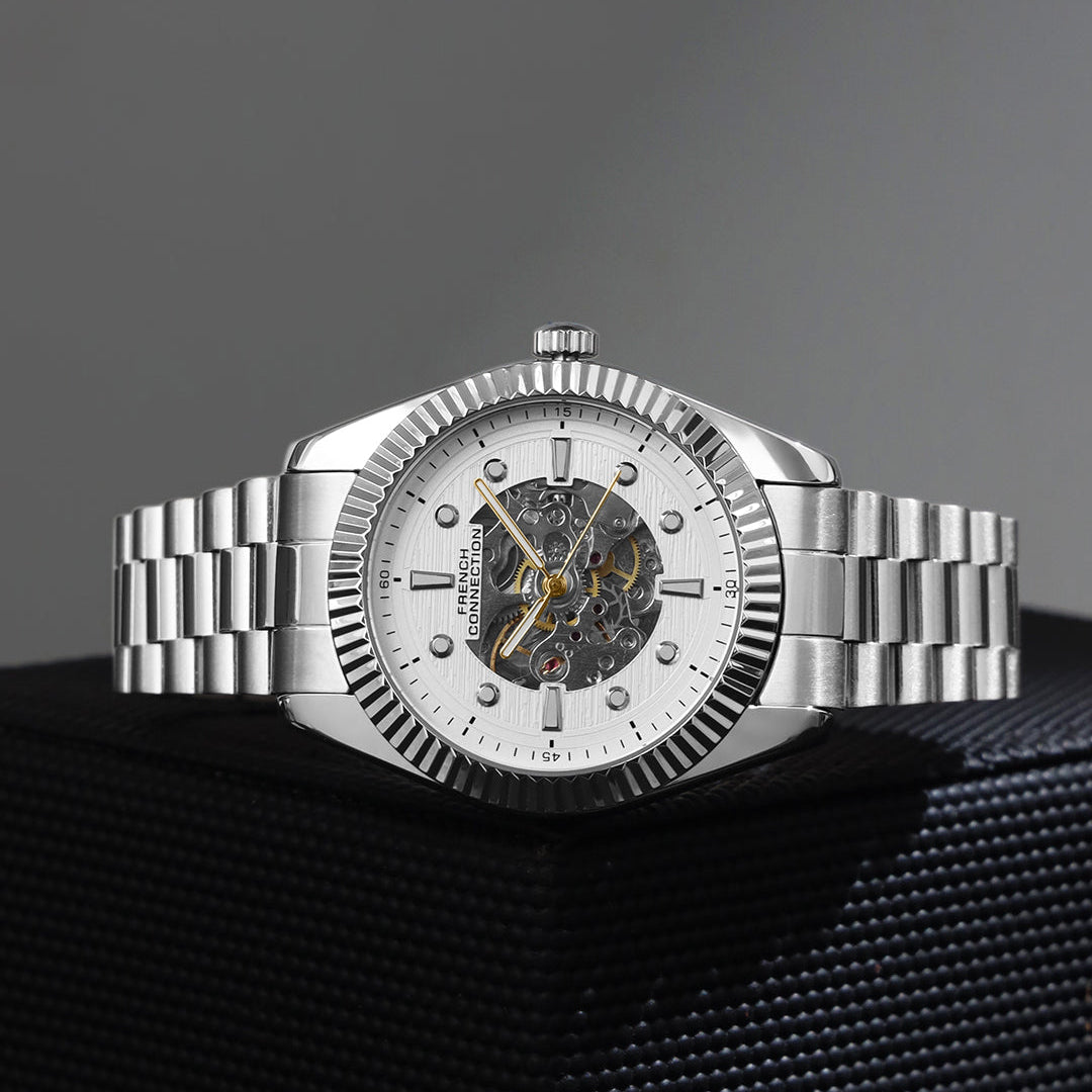 French Connection Silver Dial Automatic Watch for Men's - FCA12SM