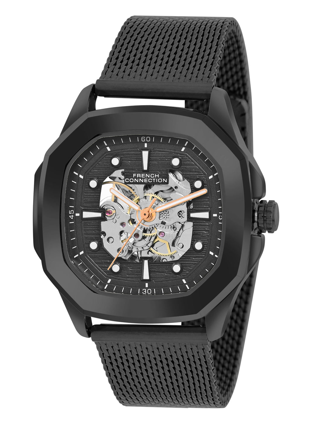 French Connection Black Dial Automatic Watch for Men's - FCA13BM