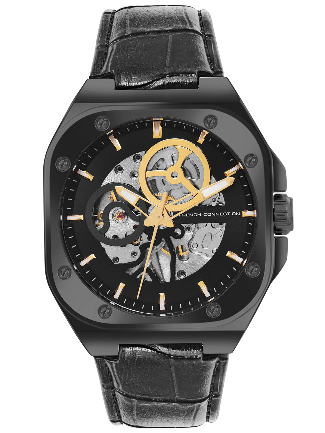 French Connection Automatic Black Dial Men's Watch-FCA14BBL