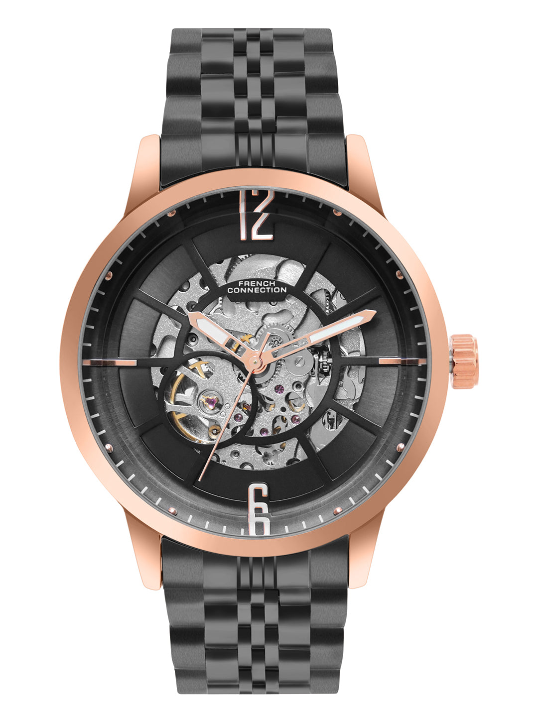 French Connection Men Automatic Black Dial Watch-FCA20BBM