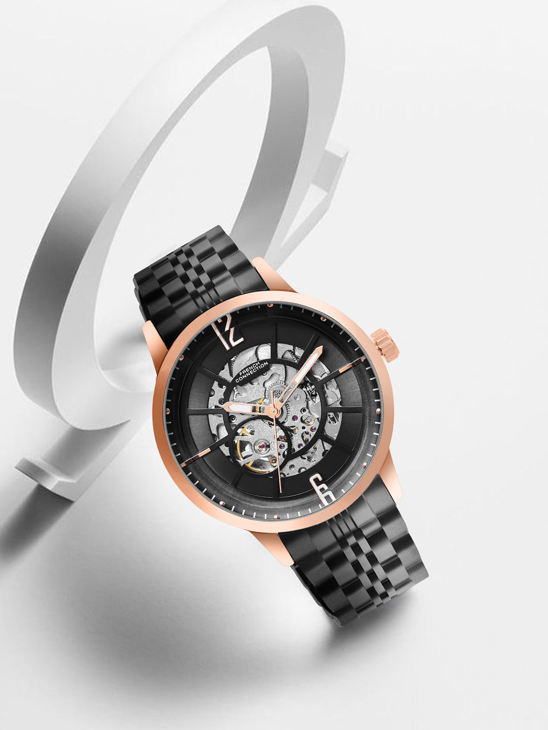 French Connection Men Automatic Black Dial Watch-FCA20BBM