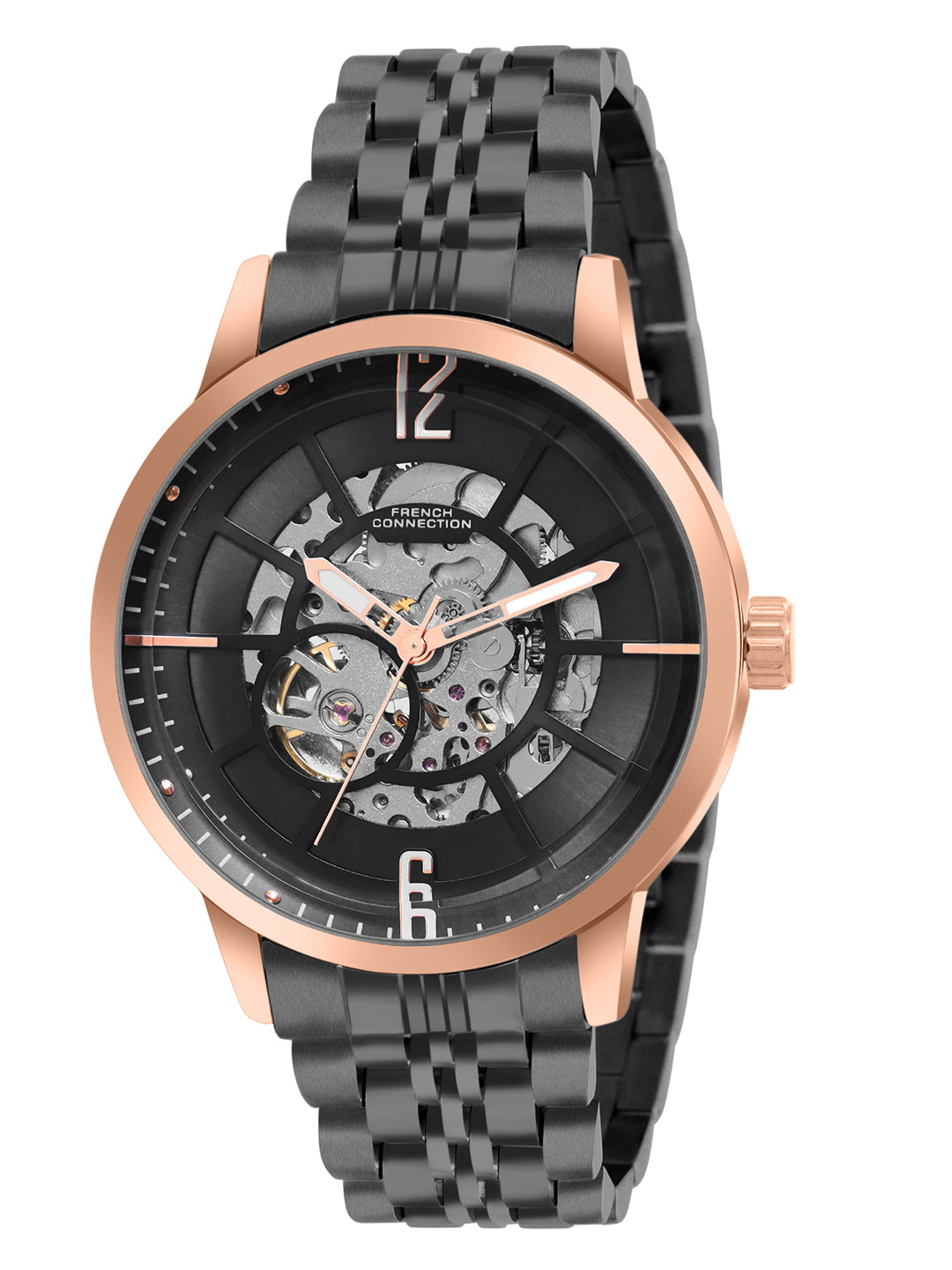 French Connection Men Automatic Black Dial Watch-FCA20BBM