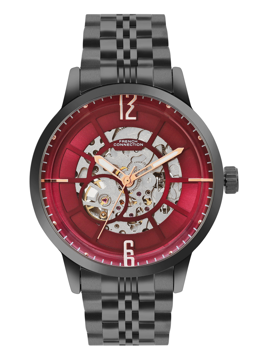 French Connection Men Automatic Burgundy Dial Watch-FCA20BM