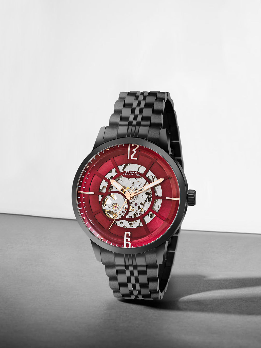 French Connection Men Automatic Burgundy Dial Watch-FCA20BM