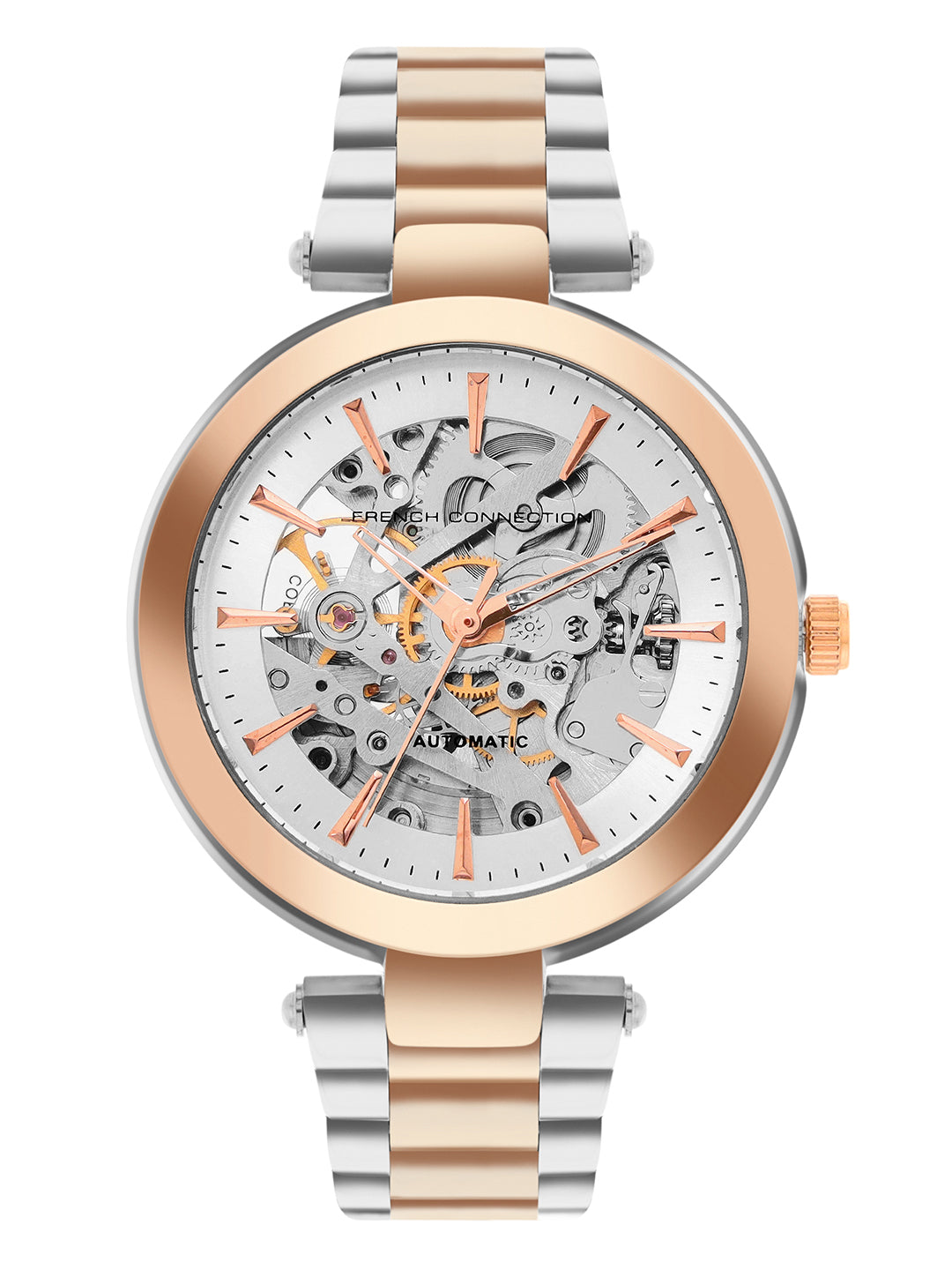 MODERN Round Dial Automatic Motion Powered Analogue Watch | See Through Dial | Automatic Watch for Women's