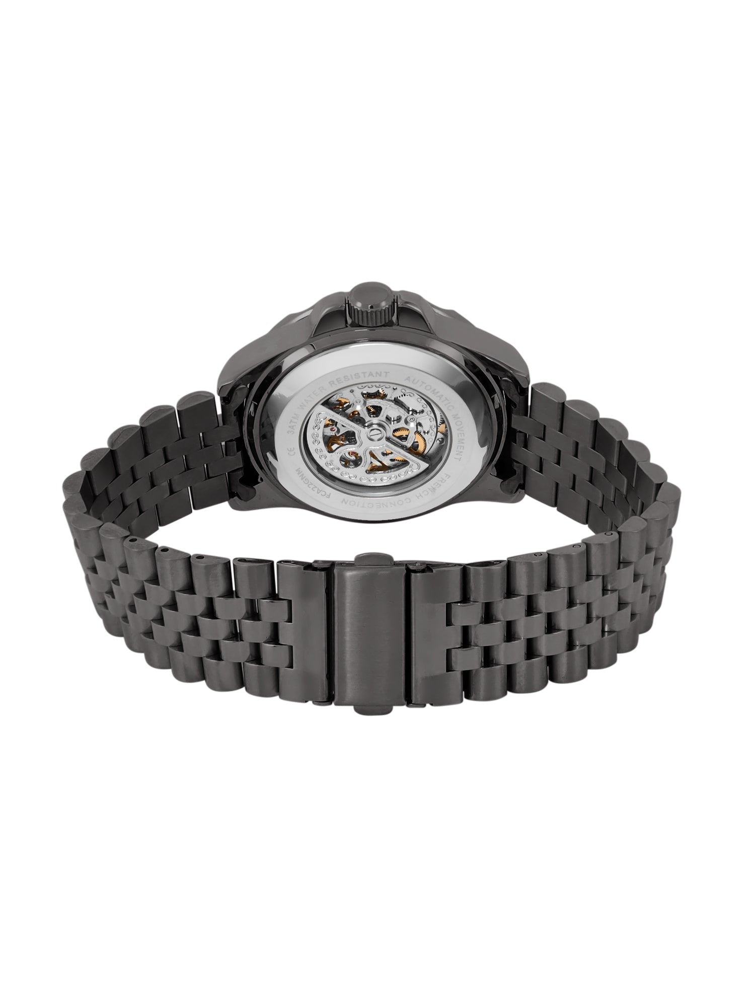 French Connection See Through Blue Round Dial With Stainless Steel Strap Automatic Watch - For Mens FCA22GNM