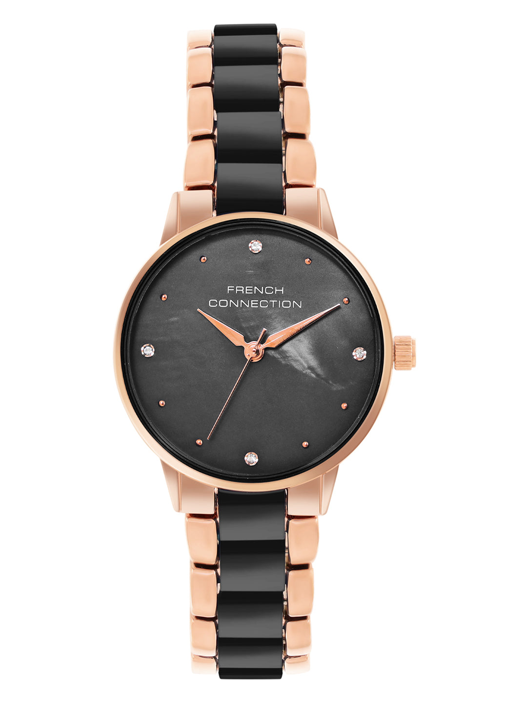 French Connection Black Dial Analog Watch for Women's - FCB10RGM-B