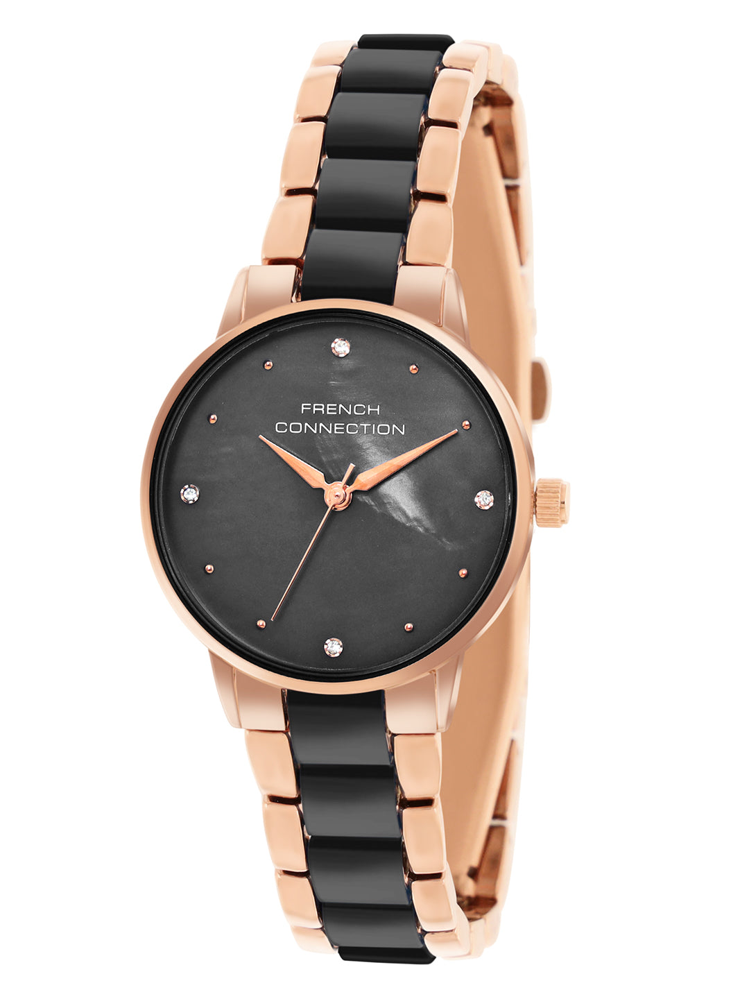 French Connection Black Dial Analog Watch for Women's - FCB10RGM-B