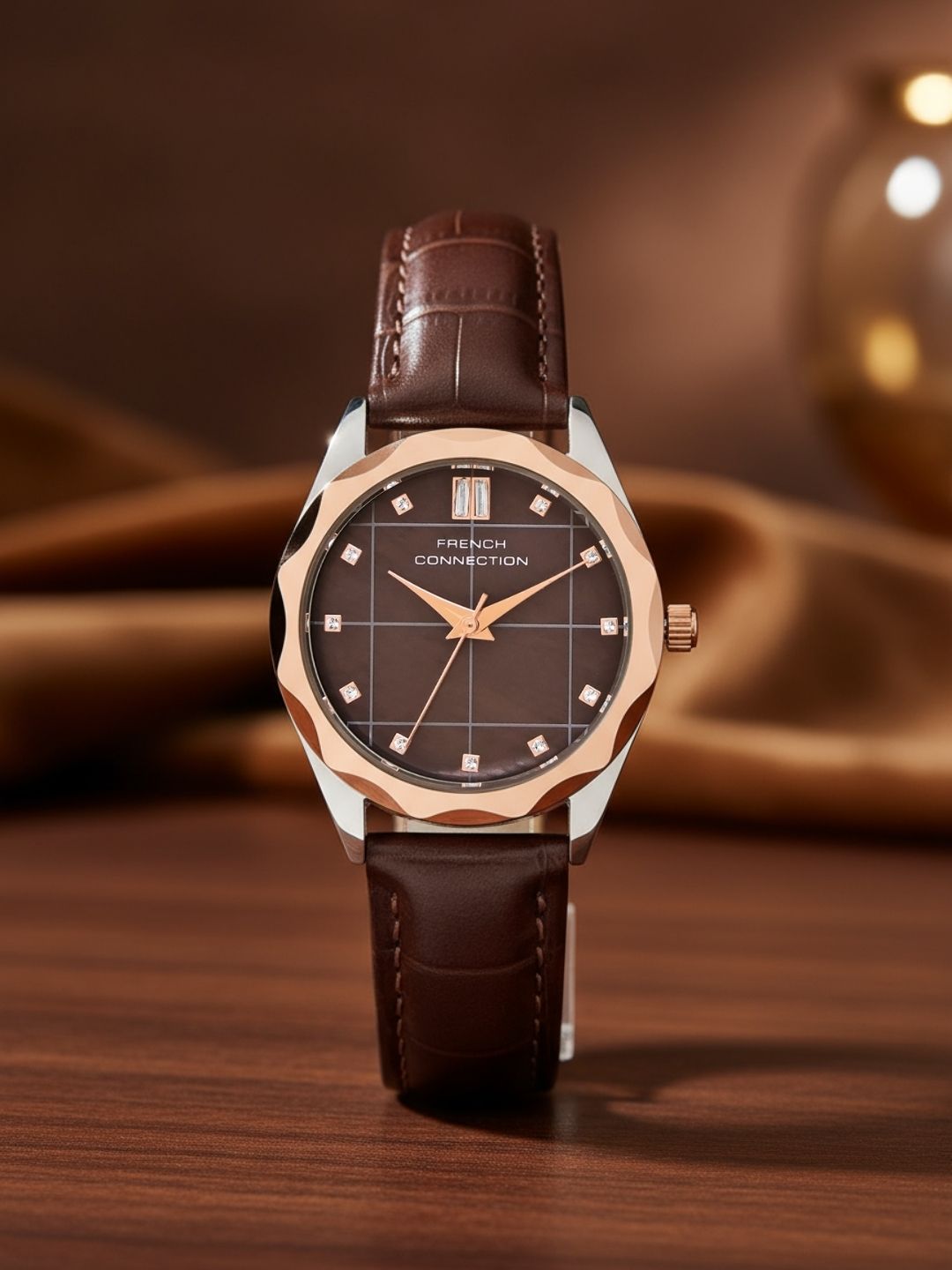 French Connection Brown Dial Analog Watch for Women's - FCB11BRL