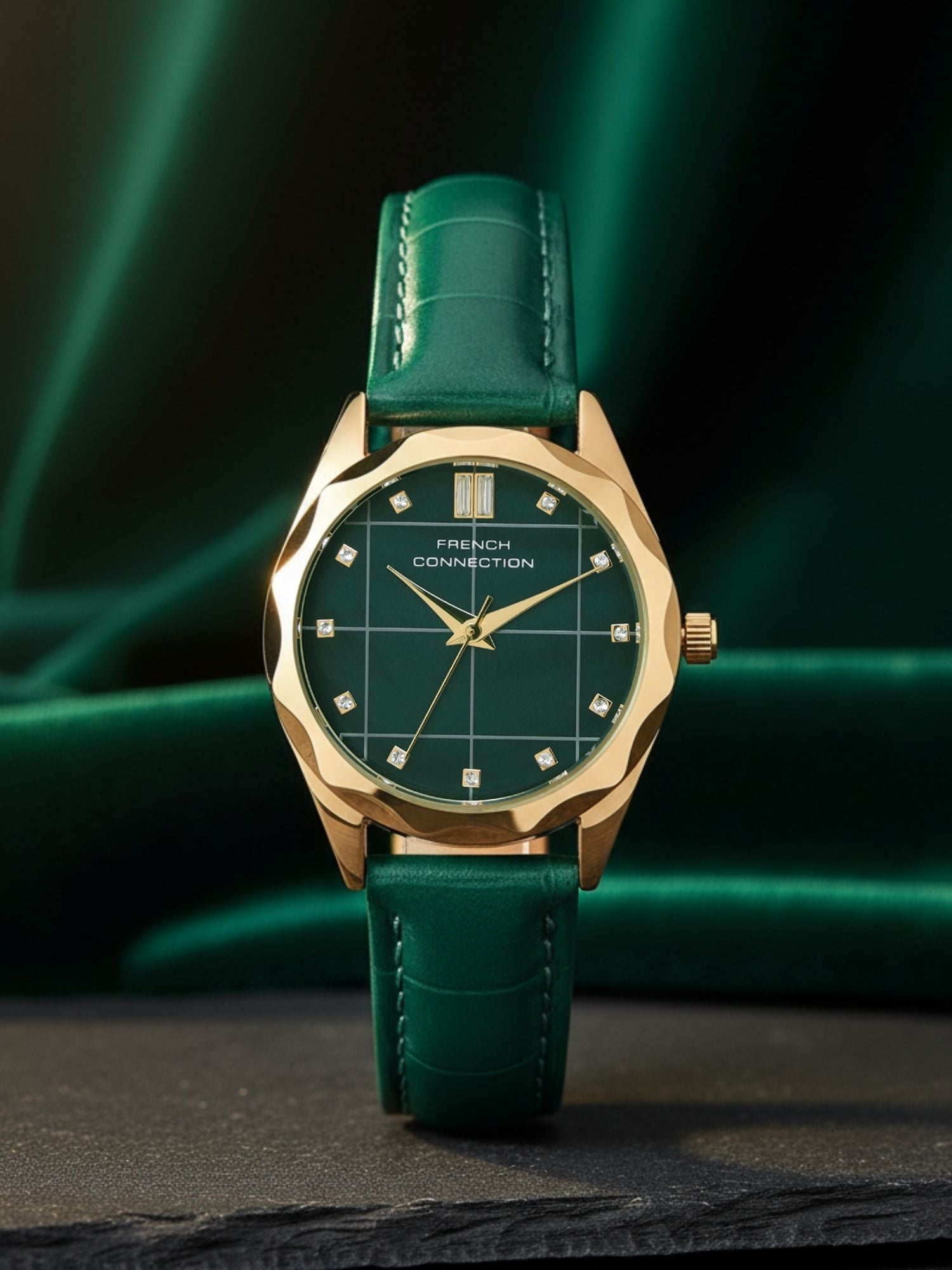 French Connection Green Dial Analog Watch for Women's - FCB11NL