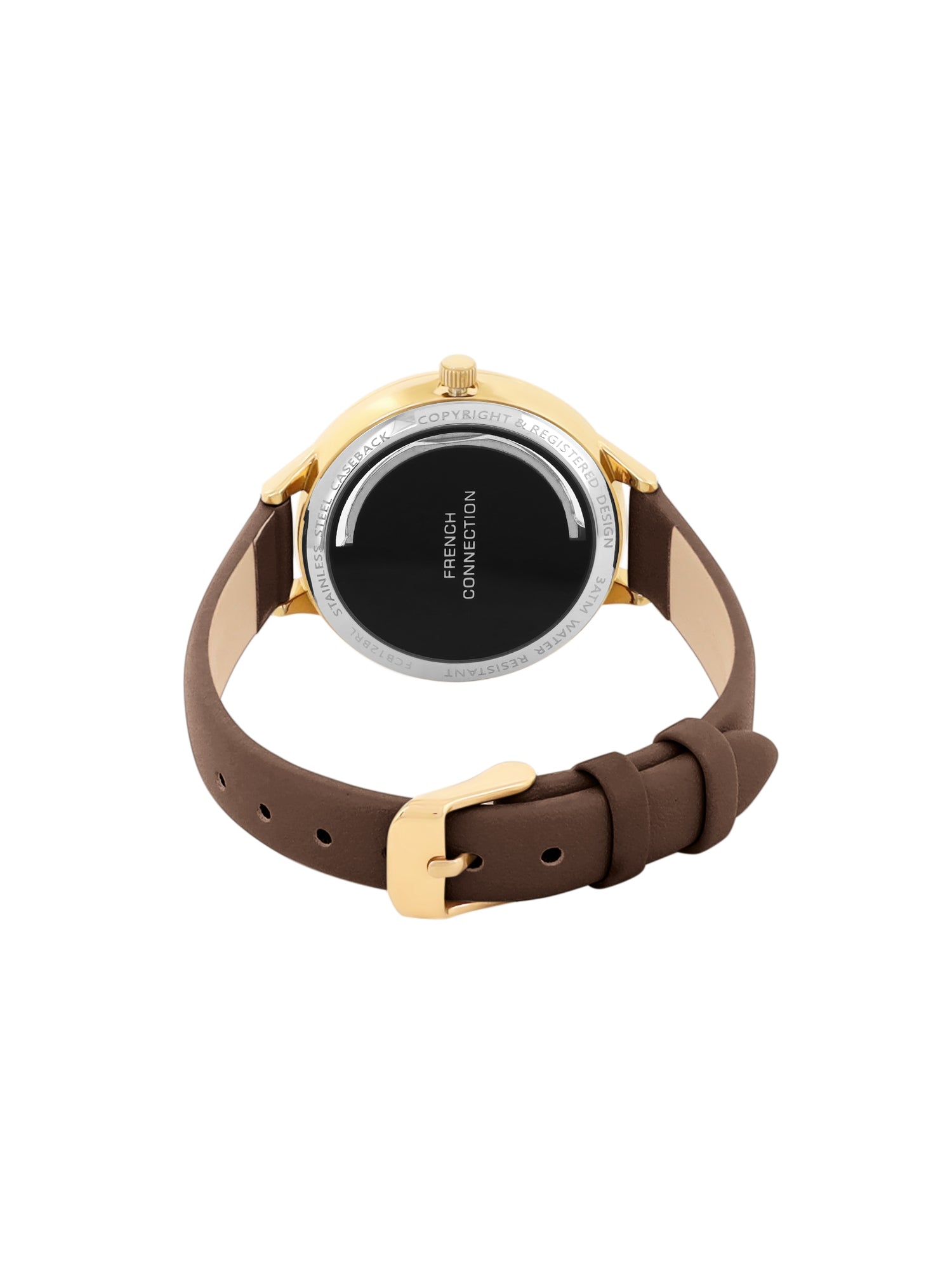 French Connection Gold Dial Analog Side Second Watch for Women's - FCB12BRL