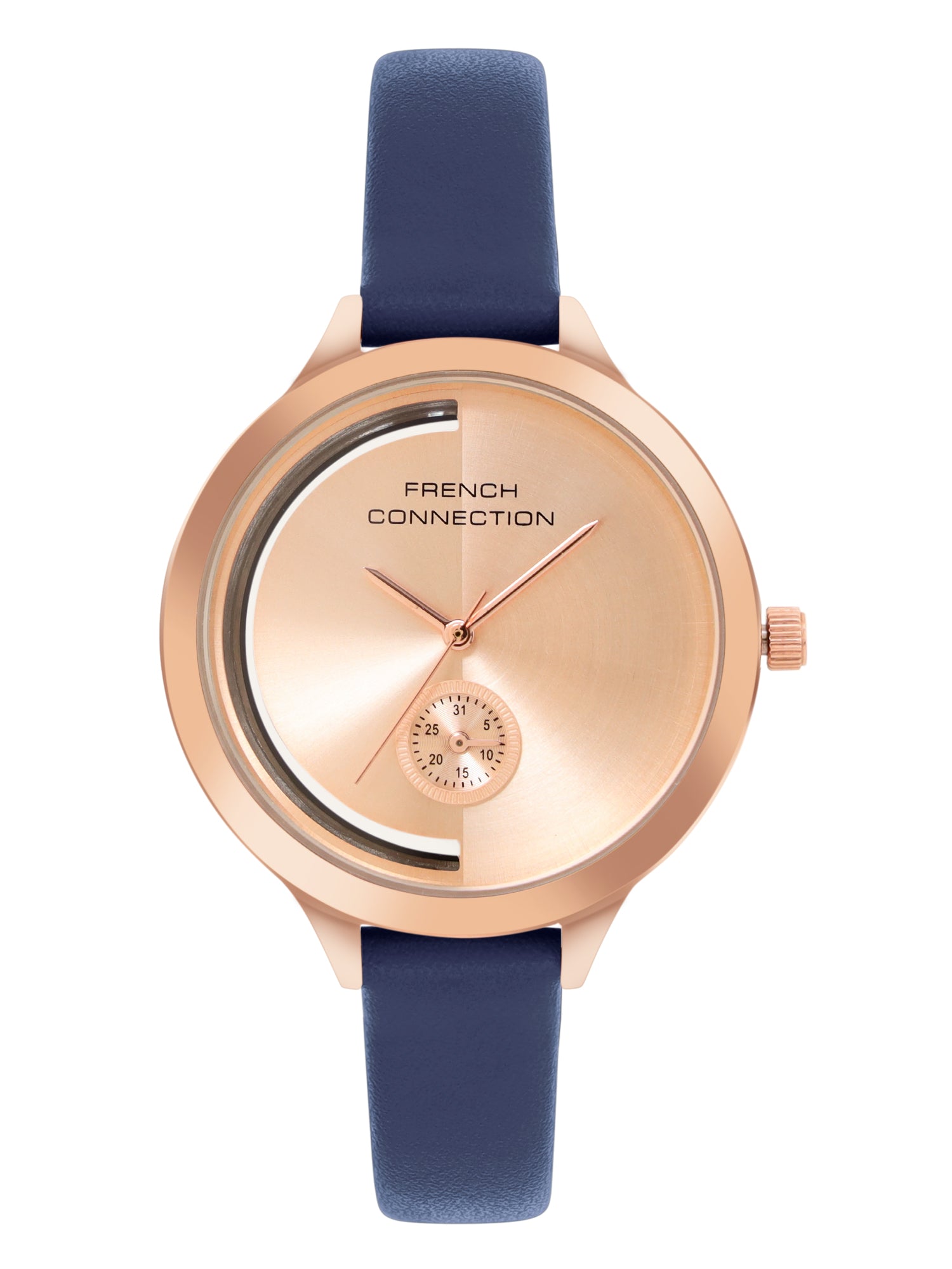 French Connection Rosegold Dial Analog Side Second Watch for Women's - FCB12UL