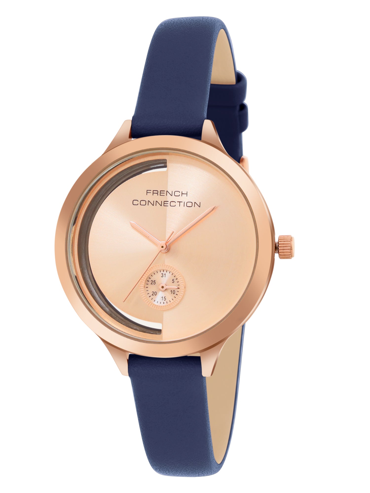 French Connection Rosegold Dial Analog Side Second Watch for Women's - FCB12UL
