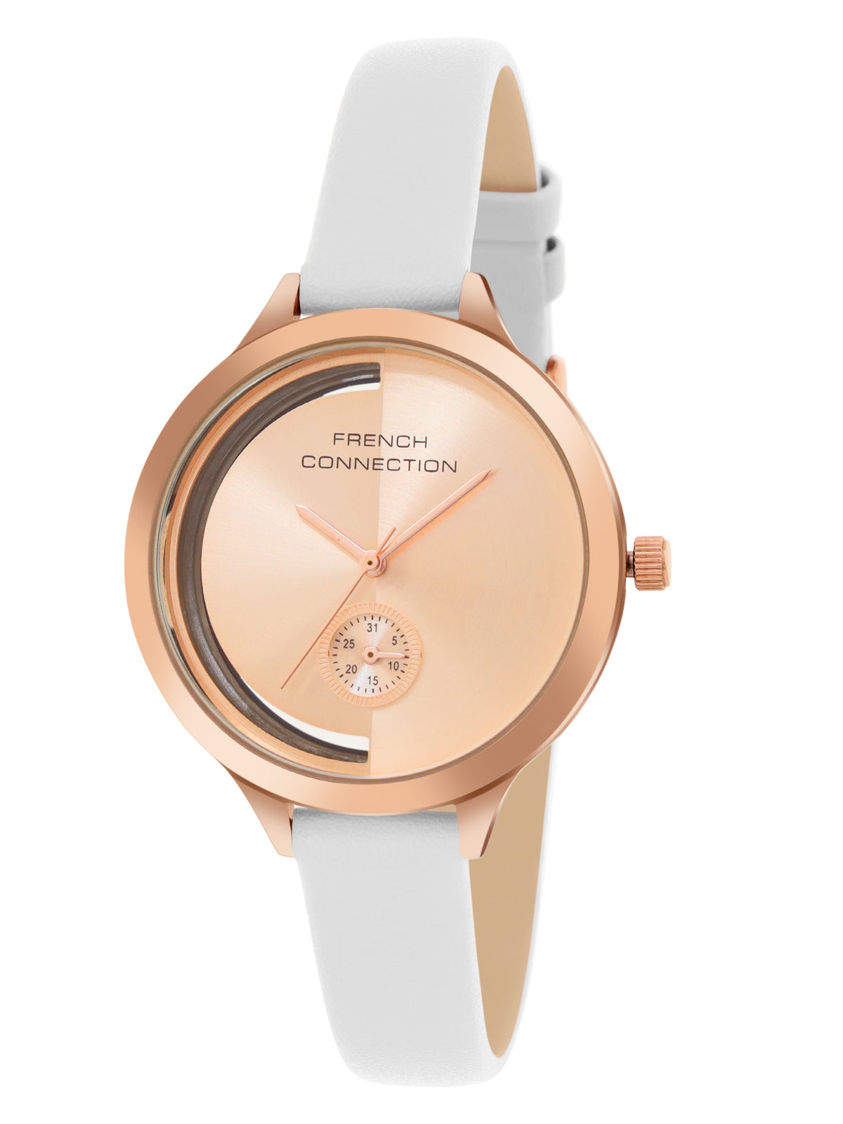 French Connection Rosegold Dial Analog Side Second Watch for Women's - FCB12WL