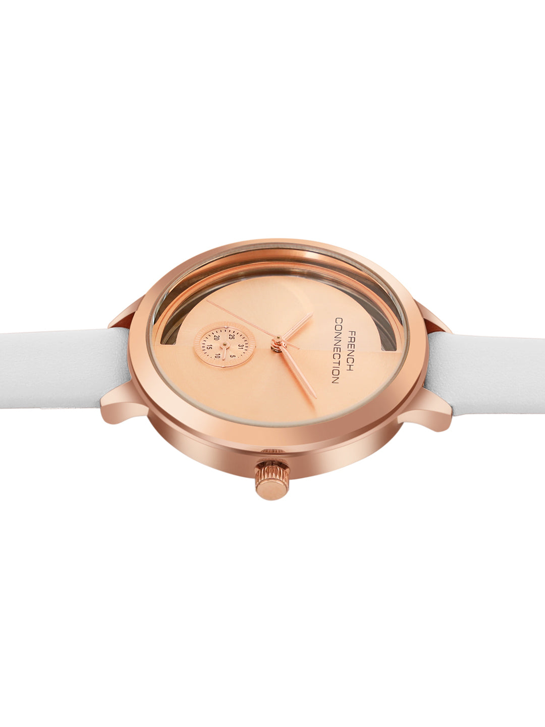 French Connection Rosegold Dial Analog Side Second Watch for Women's - FCB12WL
