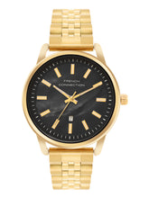 French Connection Mop Black Round Dial With Gold Stainless Steel  Strap Watch - For Womens FCB14GM