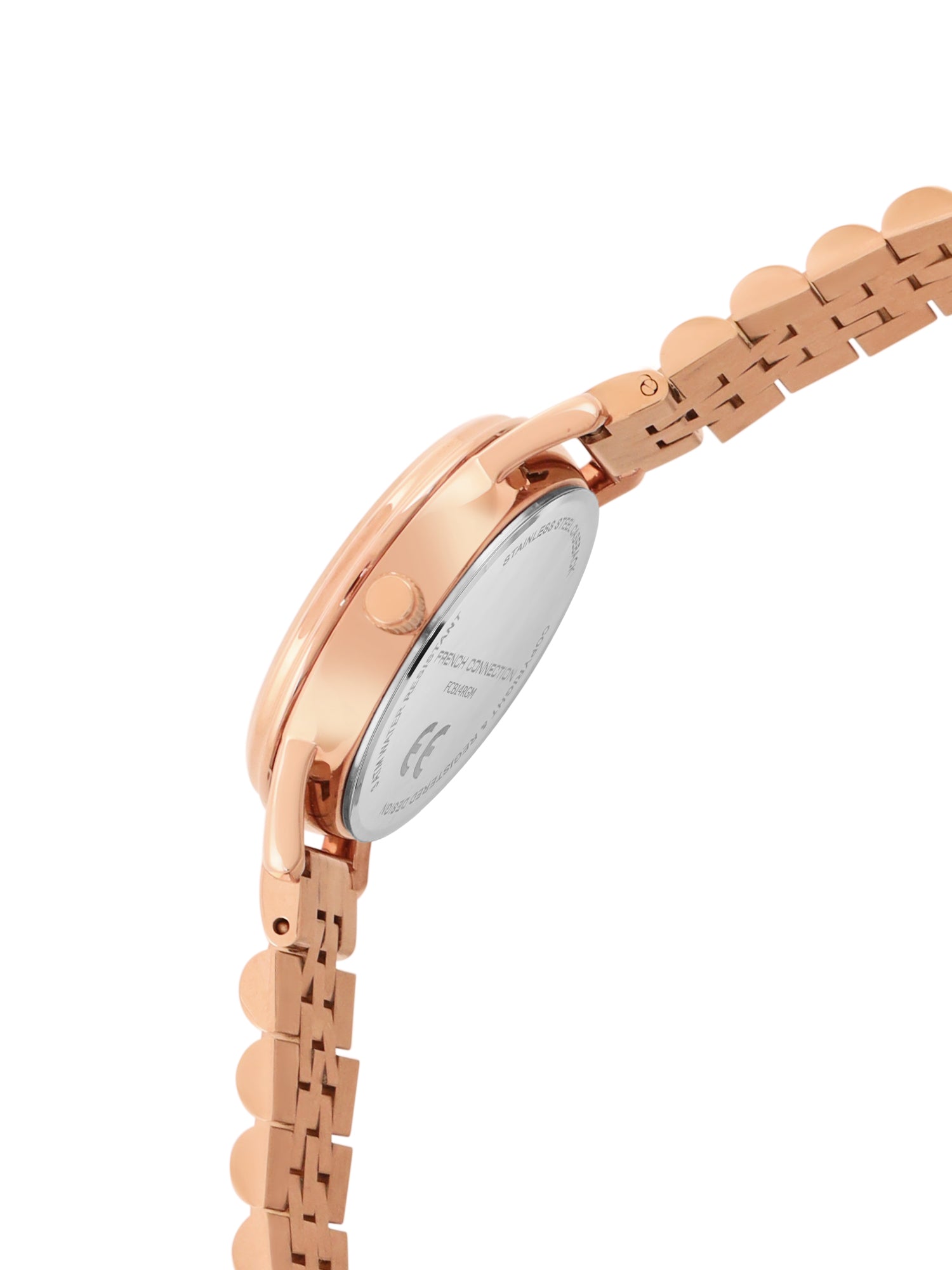 French Connection Mop Purple Round Dial With Rose Stainless Steel  Strap Watch - For Womens FCB14RGM