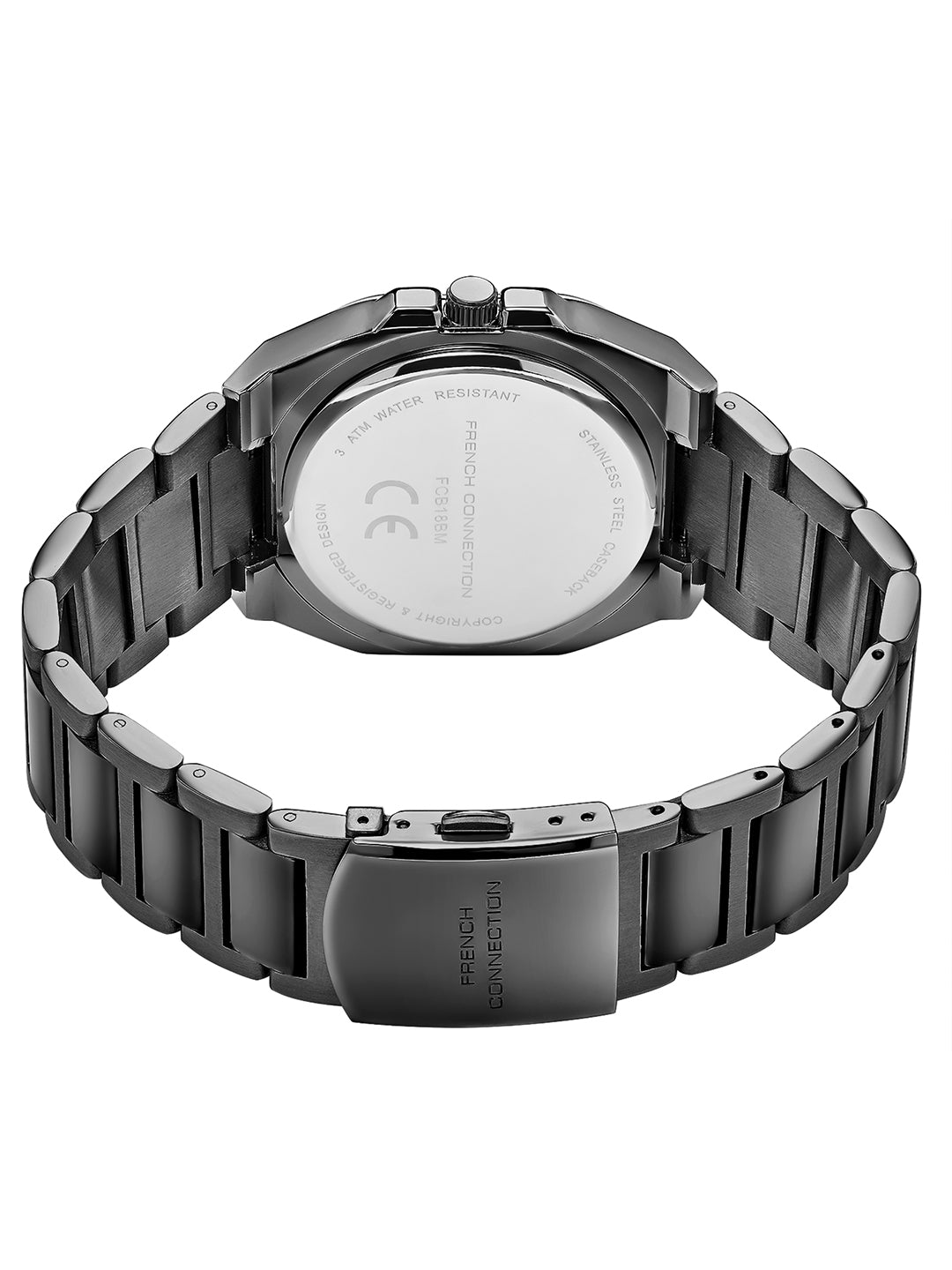 French Connection CUBISTE Square Case Stainless Steel Watch for Men - FCB18BM