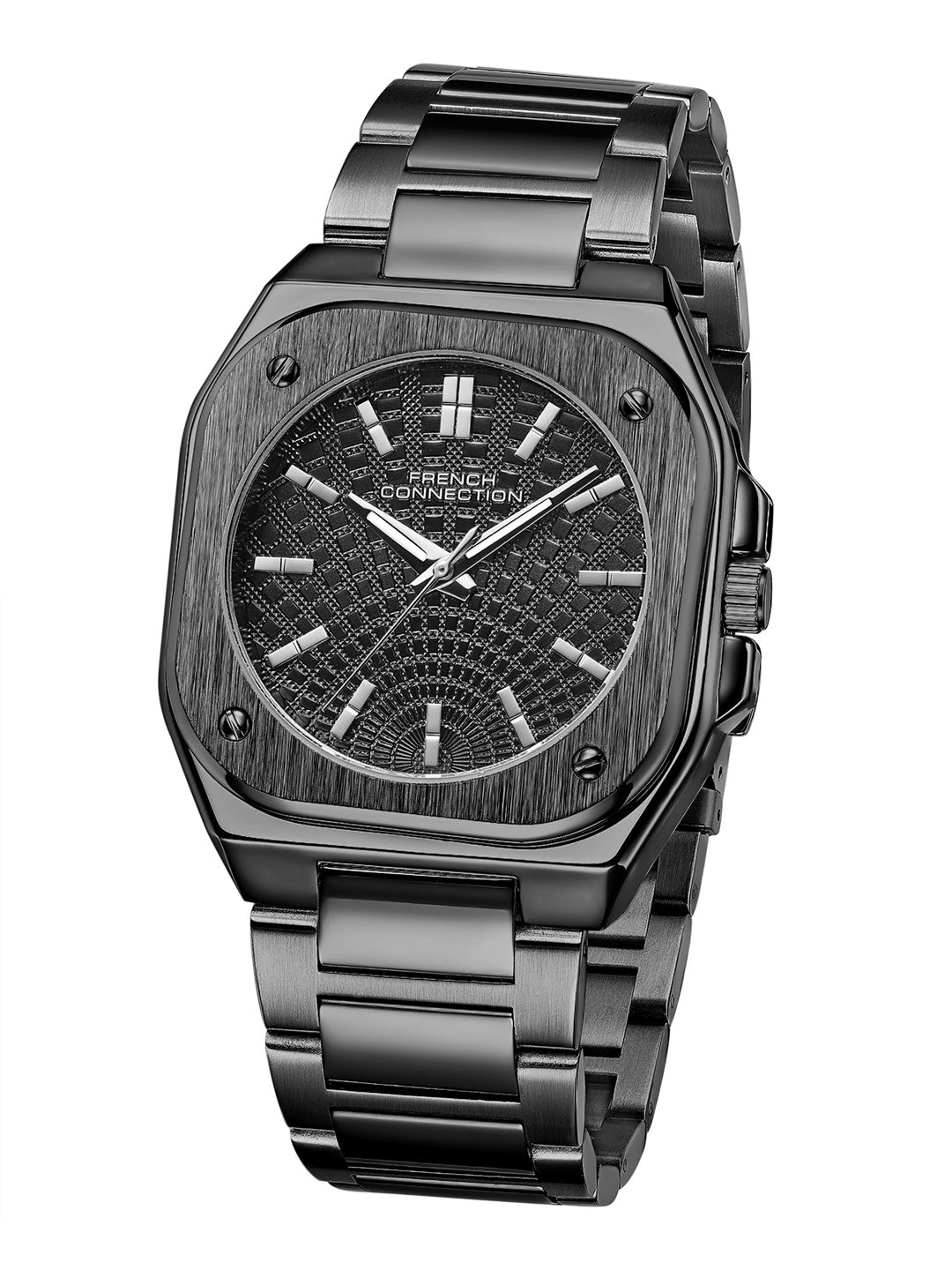 French Connection CUBISTE Square Case Stainless Steel Watch for Men - FCB18BM