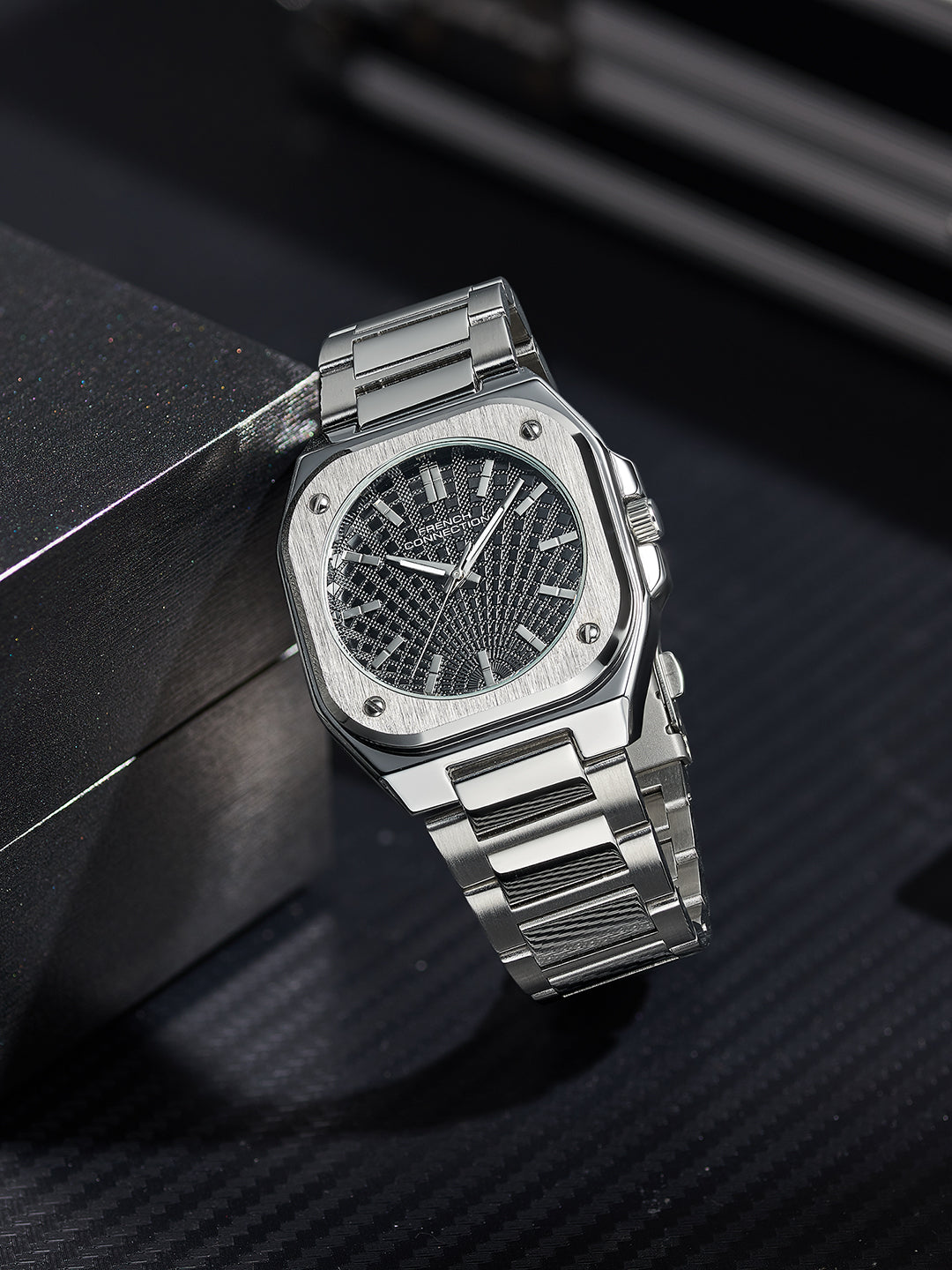 French Connection CUBISTE Two Tone Stainless Steel Watch for Men - FCB18BSM