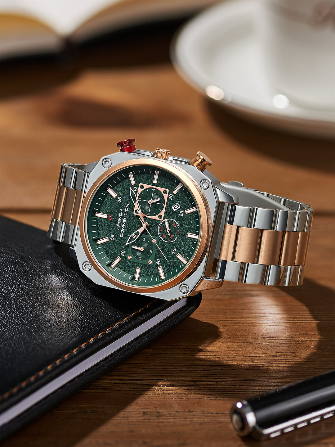 French Connection Chronexis Two Tone Stainless Steel Watch for Men - FCB19NRTM