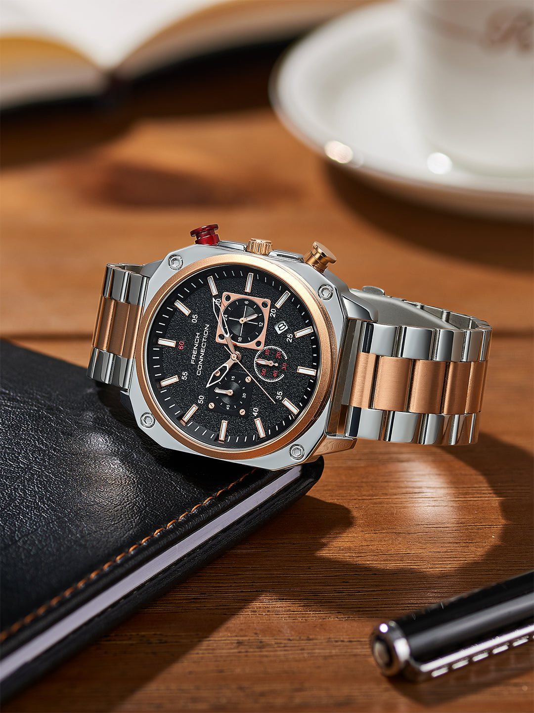 French Connection Chronexis Two Tone Stainless Steel Watch for Men - FCB19RTM