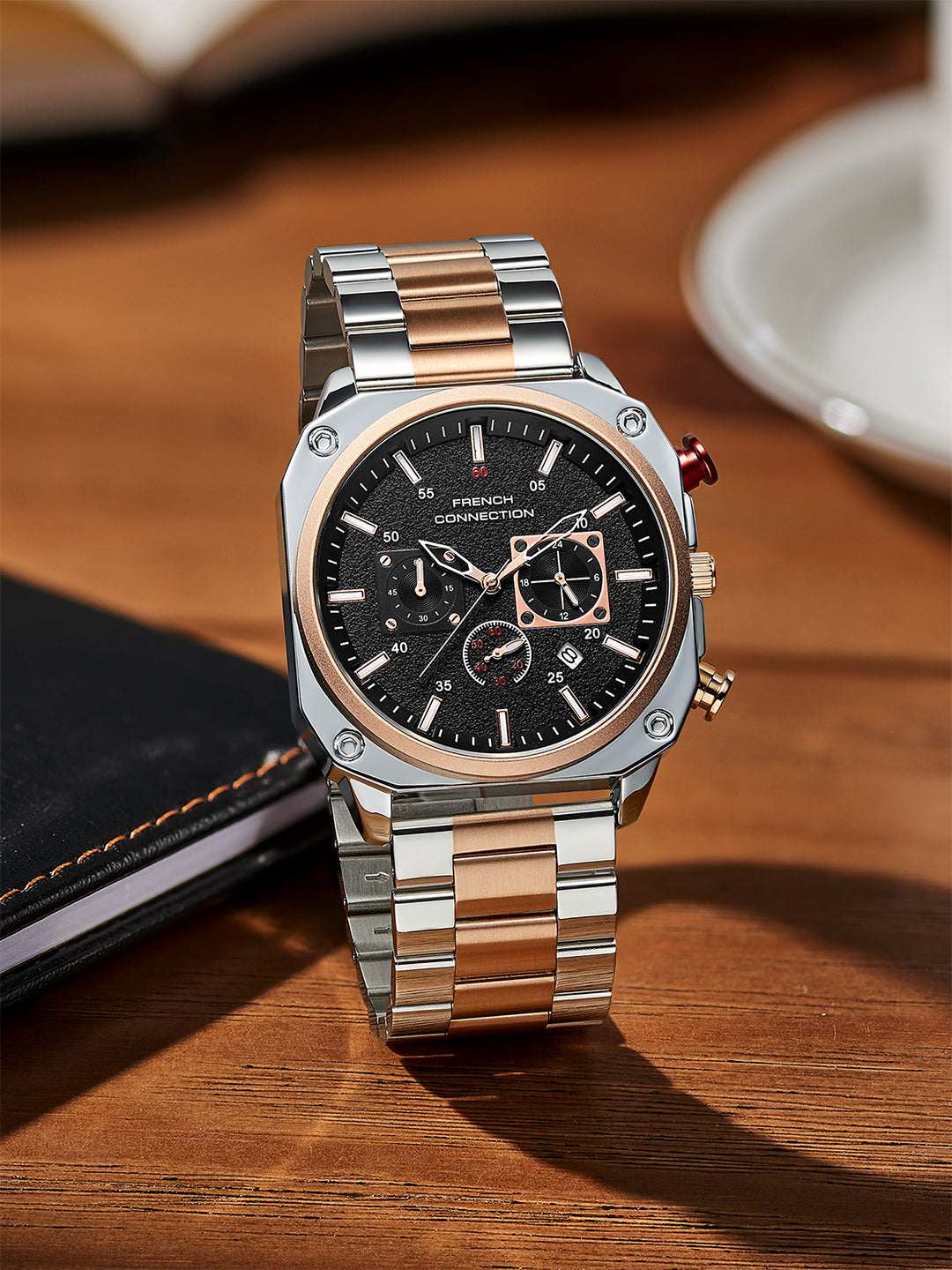 French Connection Chronexis Two Tone Stainless Steel Watch for Men - FCB19RTM