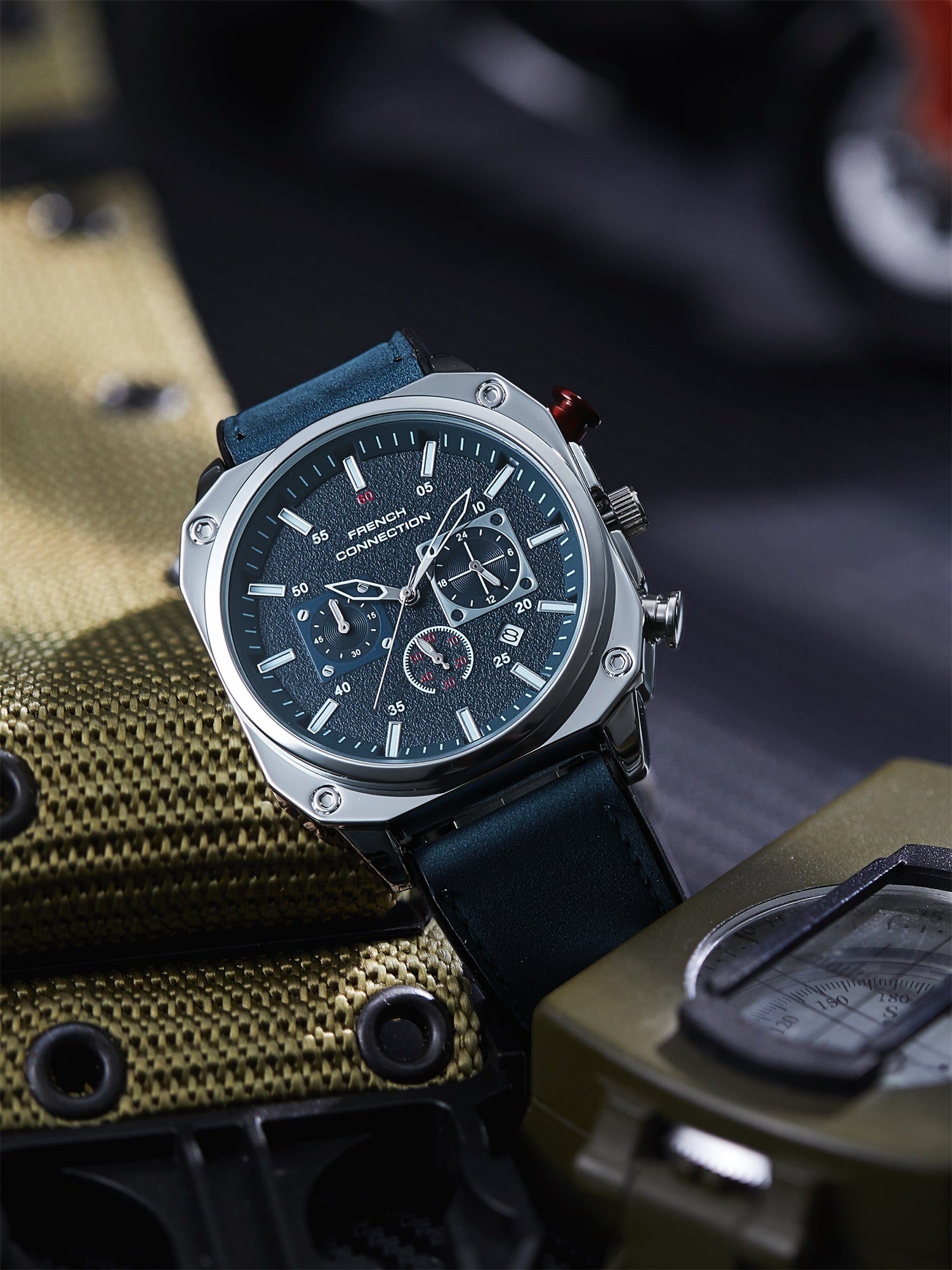 French Connection Chronexis Blue Dial Chronograph Watch for Men - FCB19UL