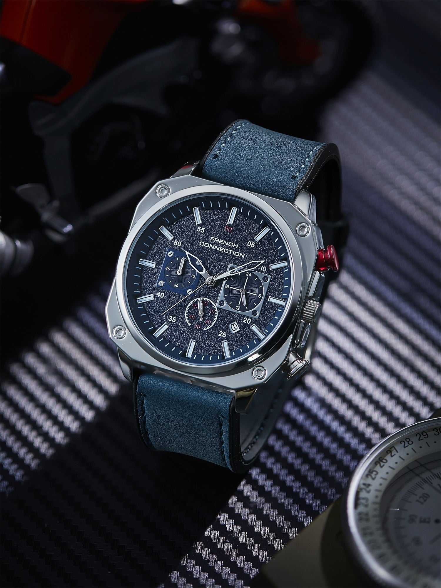 French Connection Chronexis Blue Dial Chronograph Watch for Men - FCB19UL