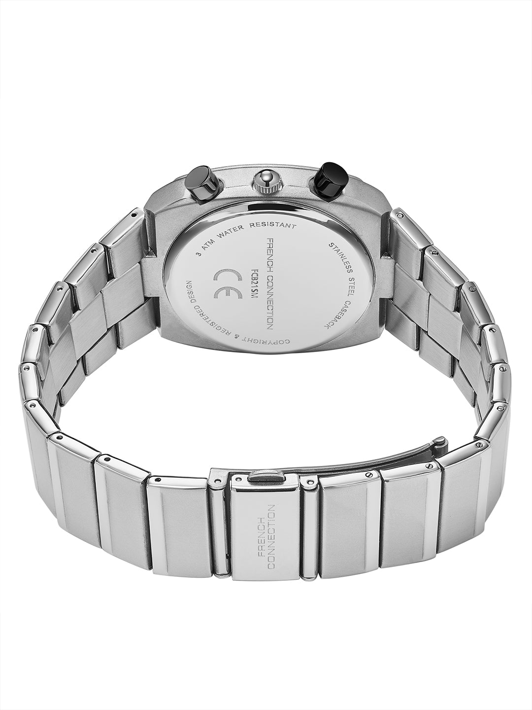 French Connection Courvex Black Dial Stainless Steel Chronograph Watch for Men - FCB21BSM