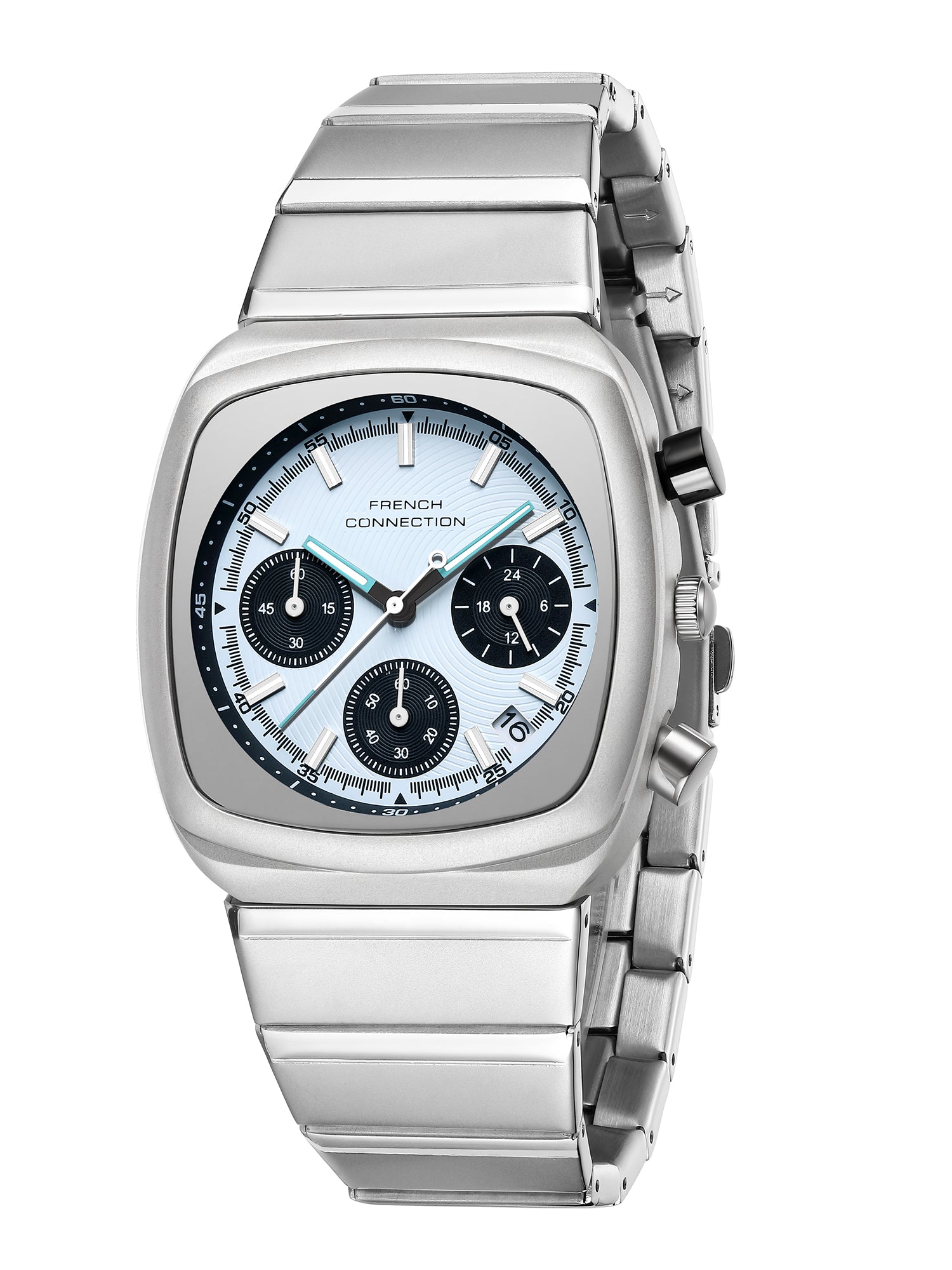 French Connection Courvex Black Dial Stainless Steel Chronograph Watch for Men - FCB21USM