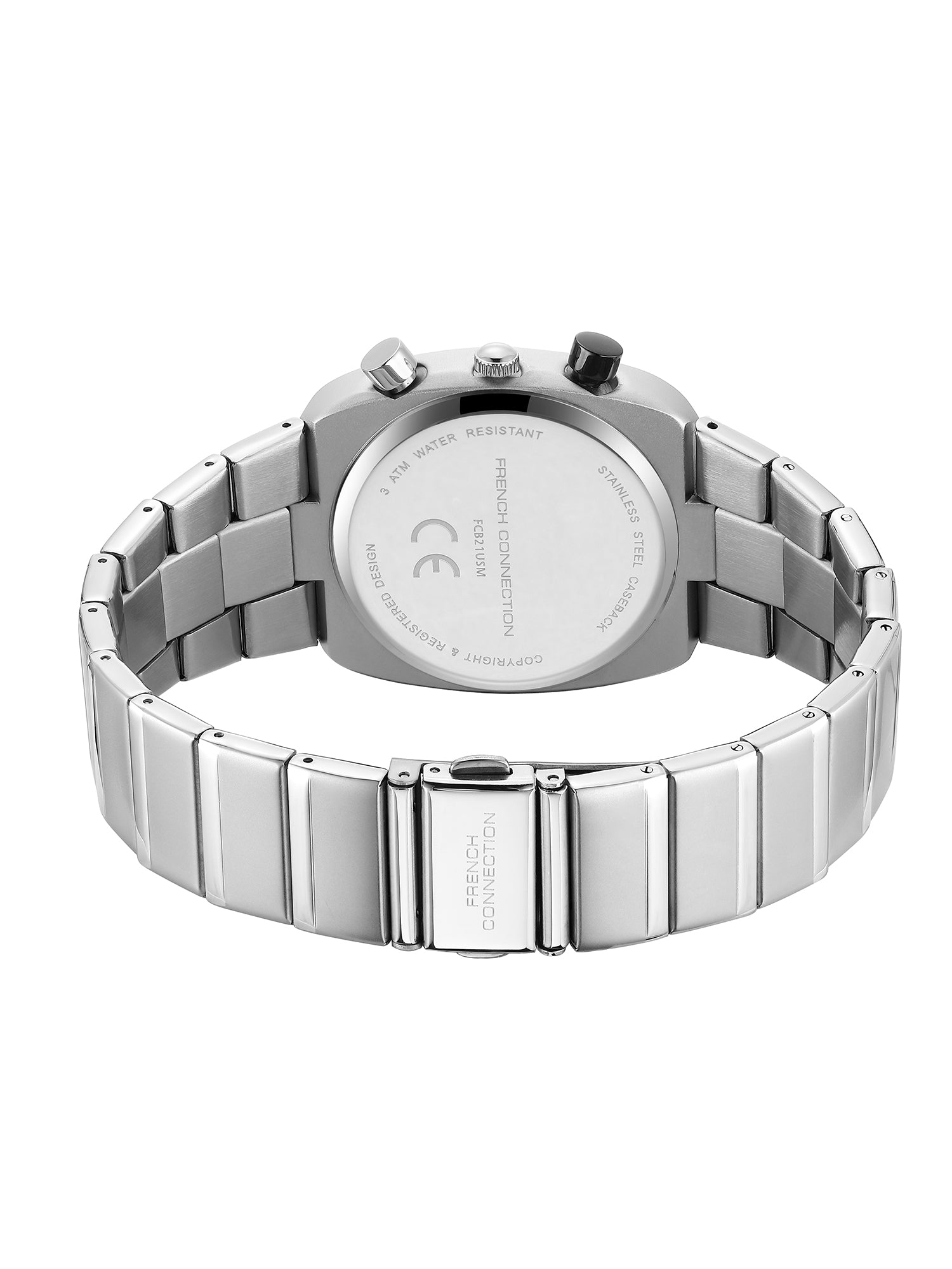 French Connection Courvex Black Dial Stainless Steel Chronograph Watch for Men - FCB21USM