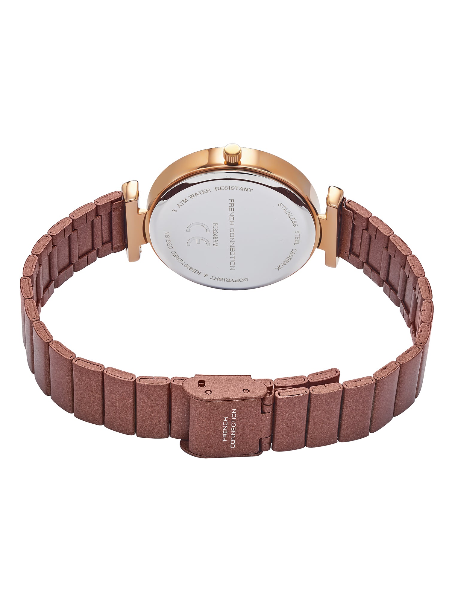 French Connection Halo Forme Brown Dial Stainless Steel Watch for Women - FCB24BRM