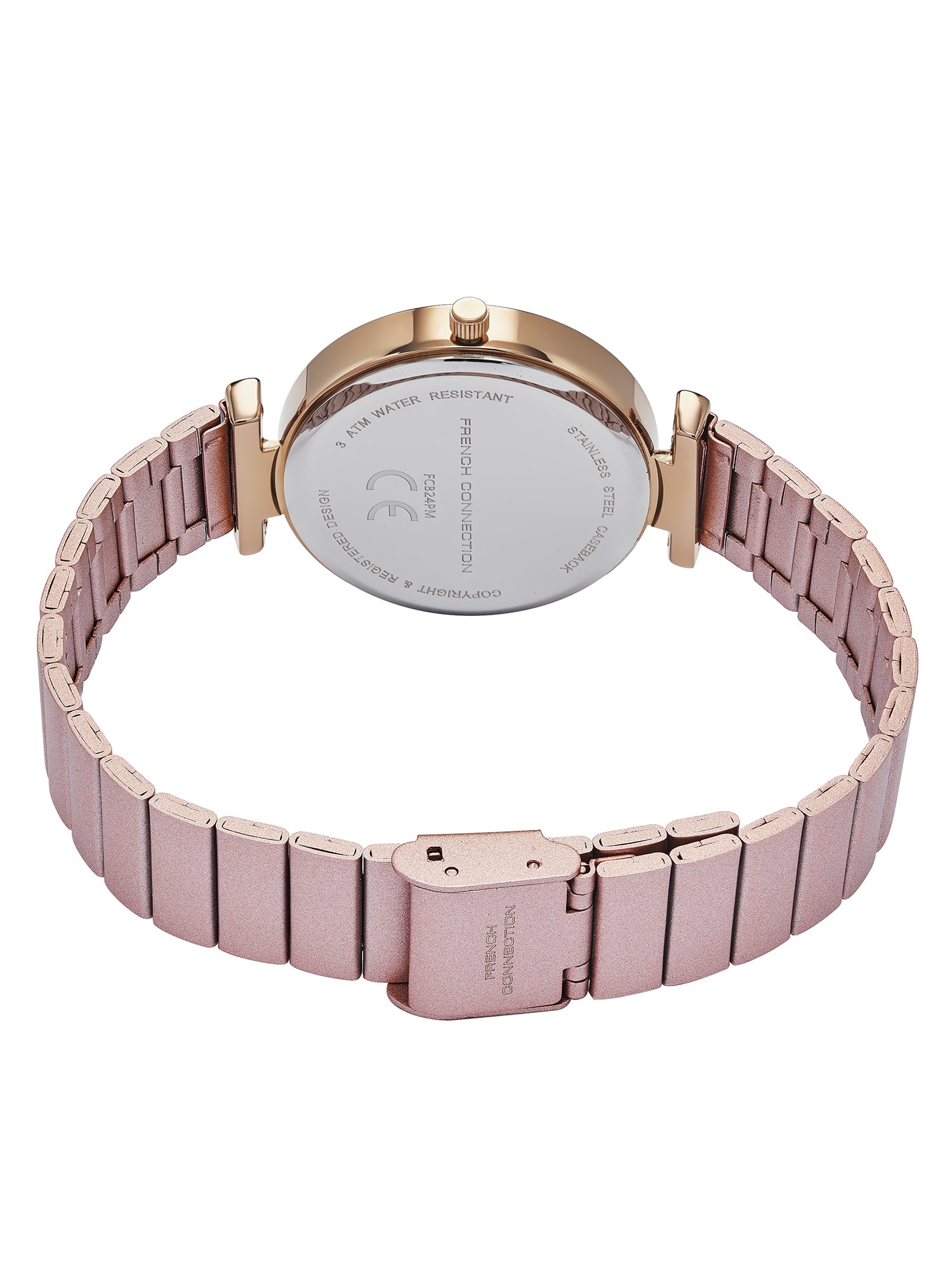 French Connection Halo Forme | Analog | Pink Dial | Stainless Steel Strap | Watch for Women - FCB24PM