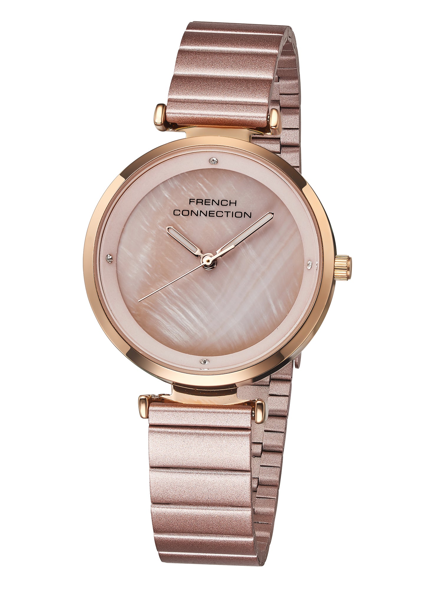 French Connection Halo Forme | Analog | Pink Dial | Stainless Steel Strap | Watch for Women - FCB24PM