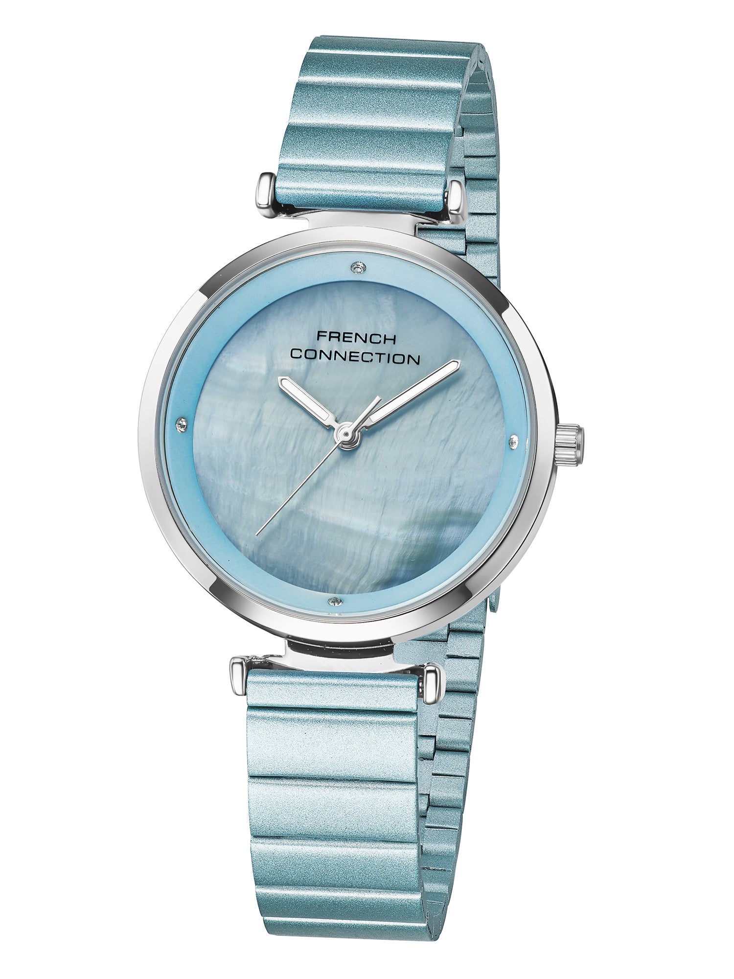 French Connection Halo Forme | Analog | Blue Dial | Stainless Steel Strap | Watch for Women - FCB24UM