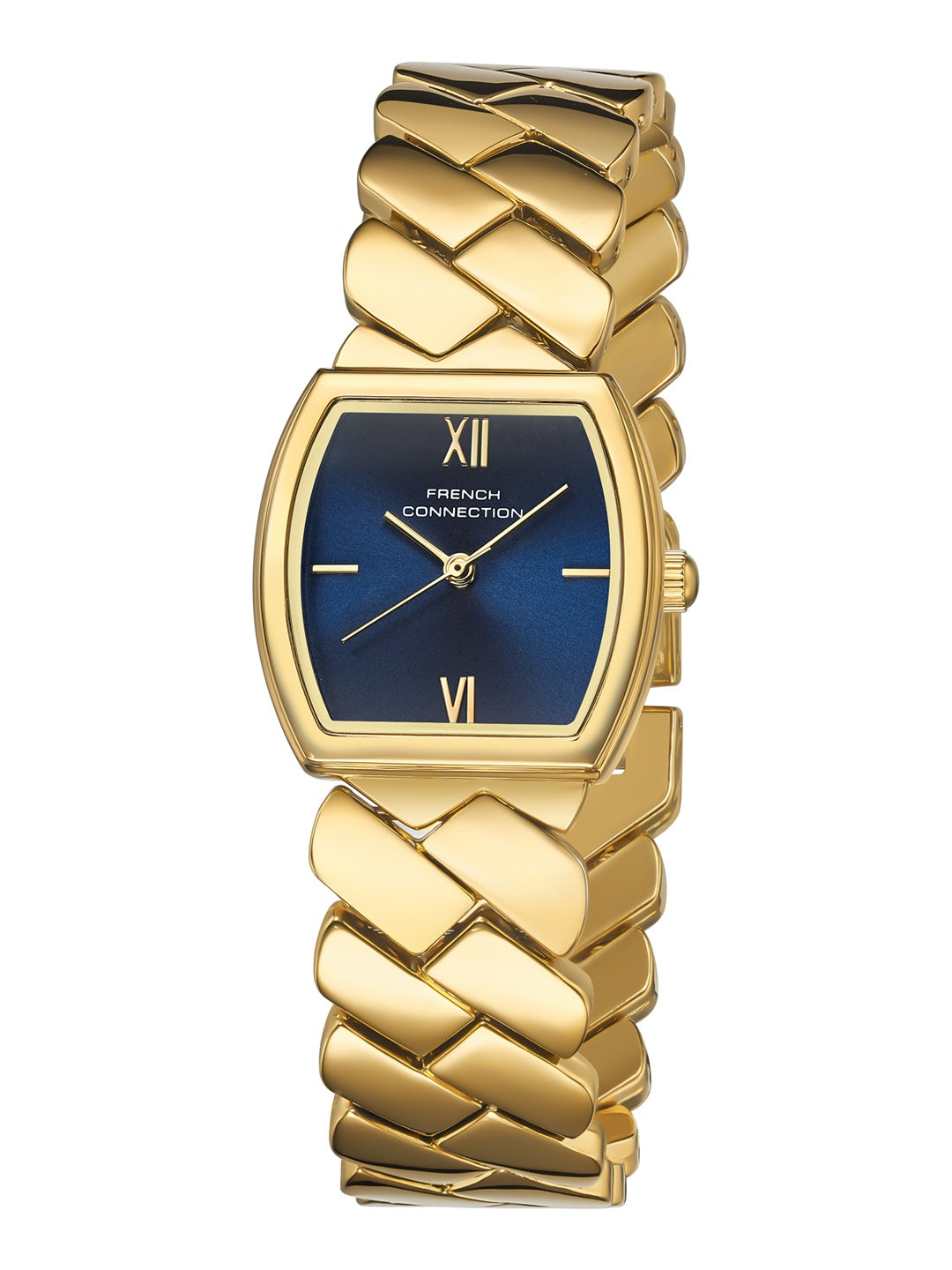 French Connection Braidé | Analog | Blue Sunray Dial | Woven Link Strap | Watch for Women - FCB27UGM