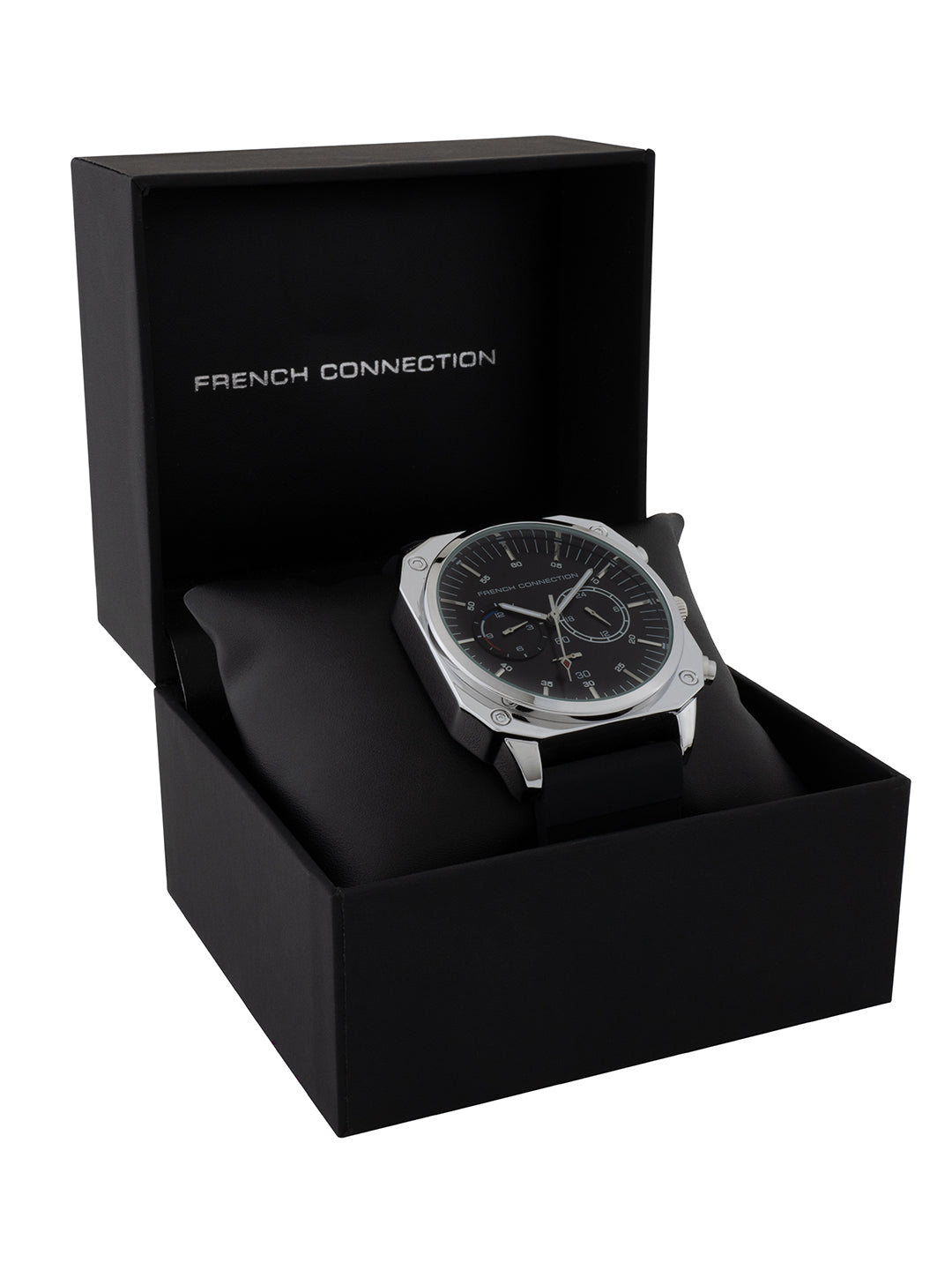 French connection Valour Black Dial Mens Mult Function Watch FCB3B-S